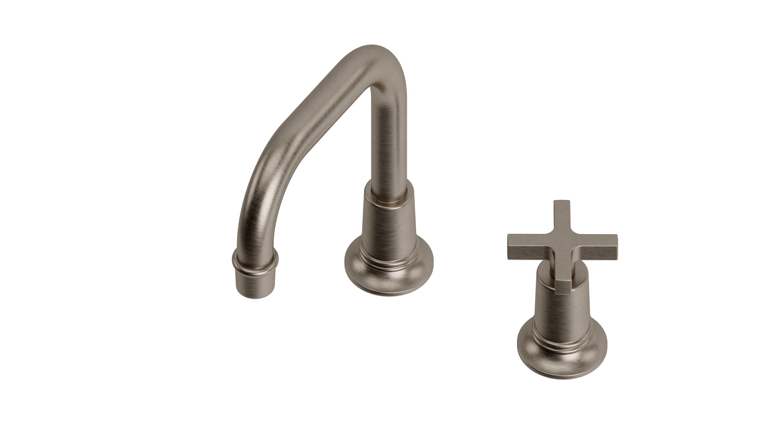 Emerson One Handle Deck Mount Squaretop Lavatory Faucet with Classic Cross Handle in Antique Nickel