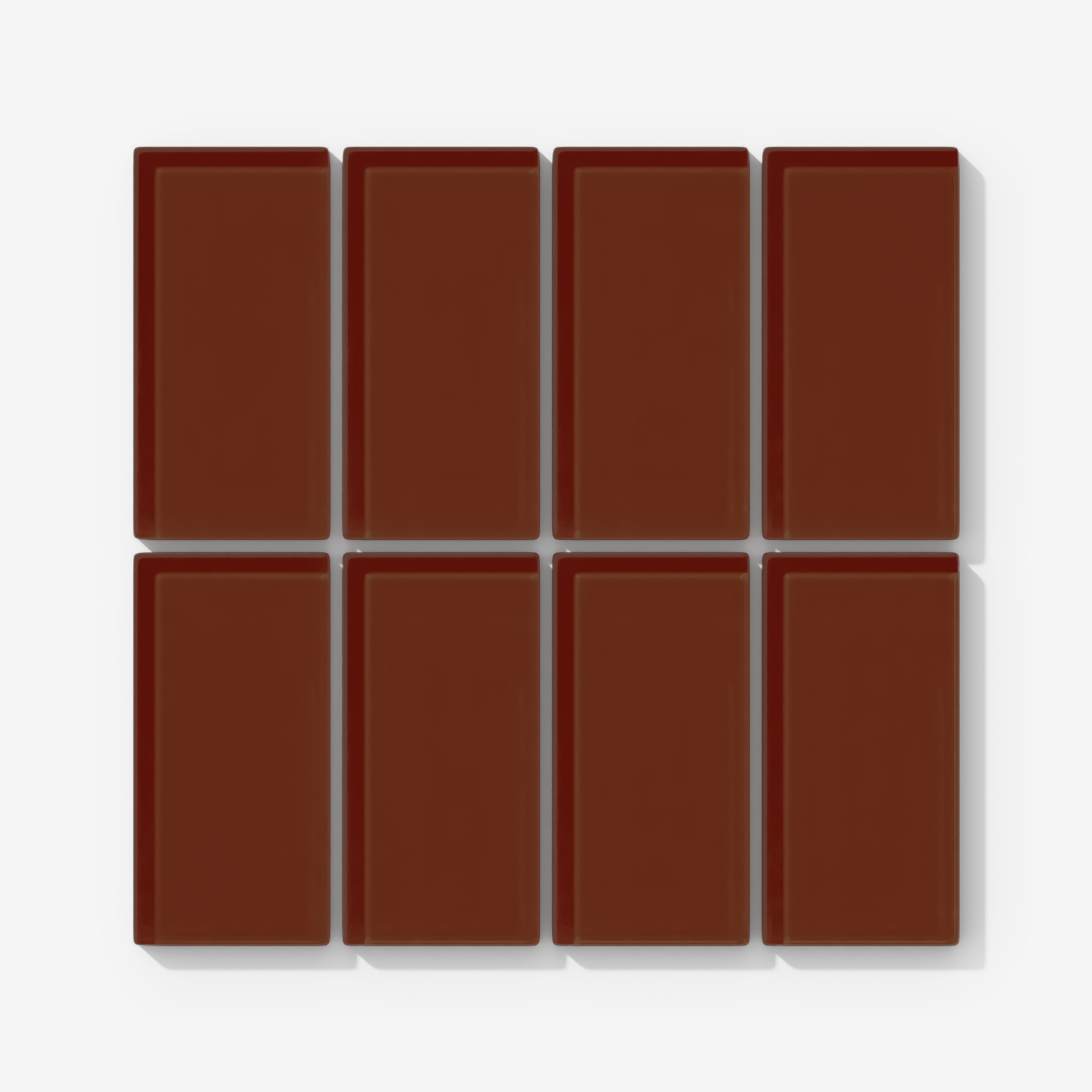 2x4 Straight Set Sheeted Glass Mosaic Tile in Pheasant Gloss