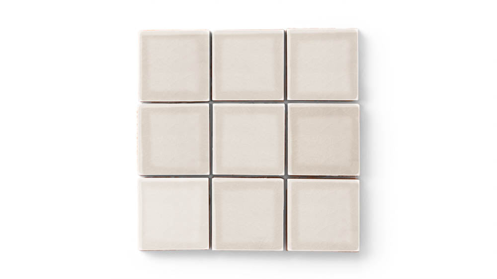 3x3 Straight Set Sheeted Original Ceramic Mosaic Tile in Sand Dune Gloss