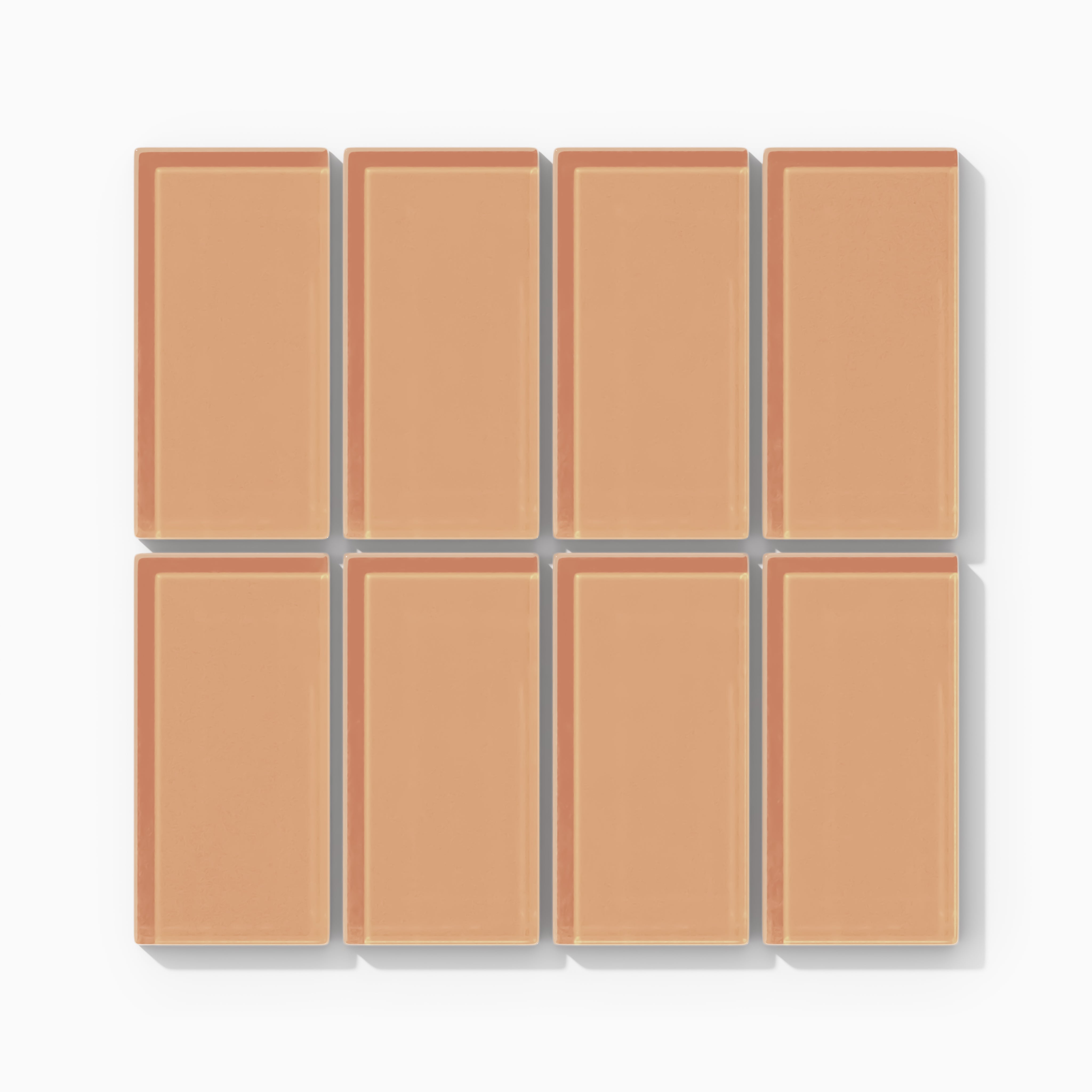 2x4 Straight Set Sheeted Glass Mosaic Tile in Carolina Wren Gloss
