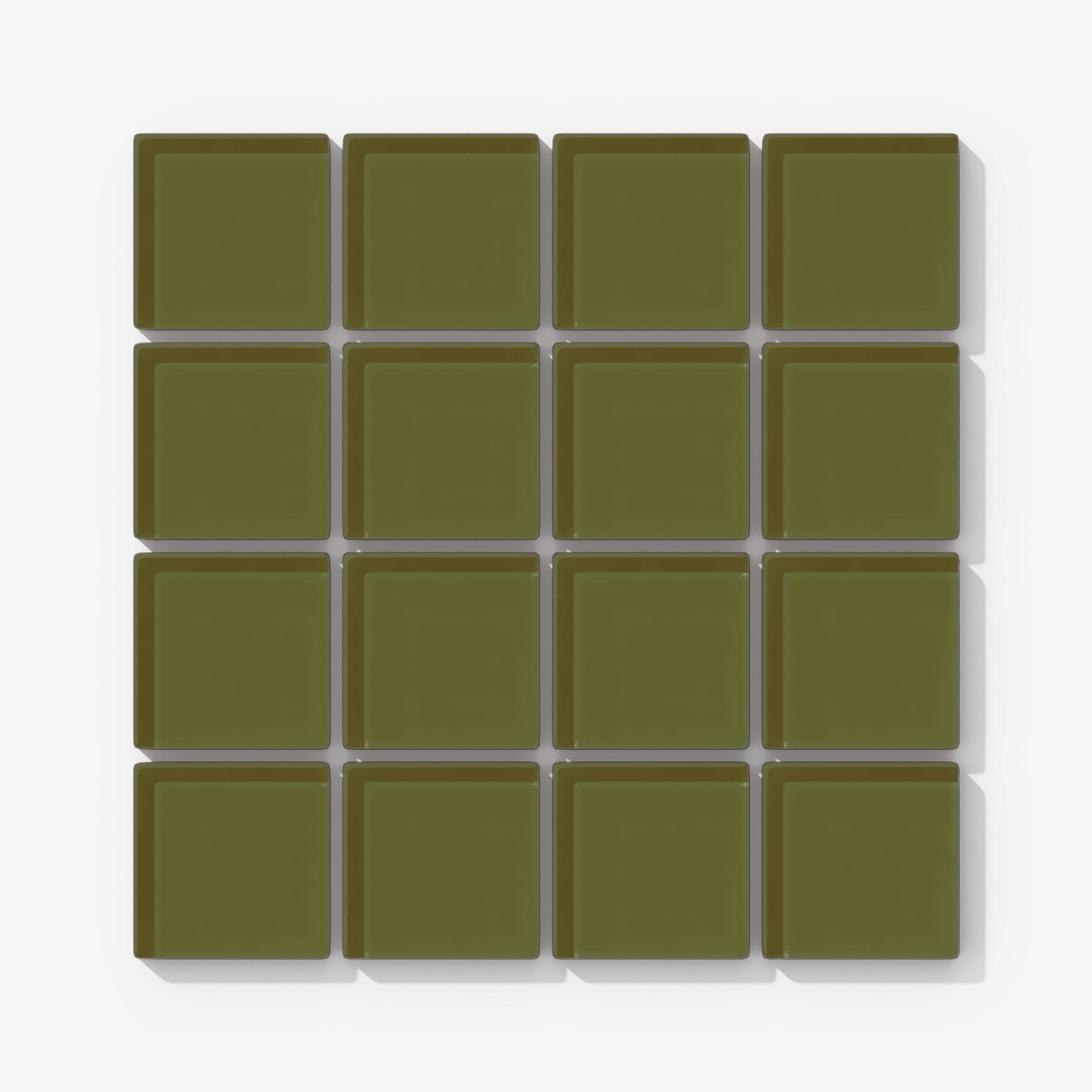 2x2 Straight Set Sheeted Glass Mosaic Tile in Cormorant Gloss