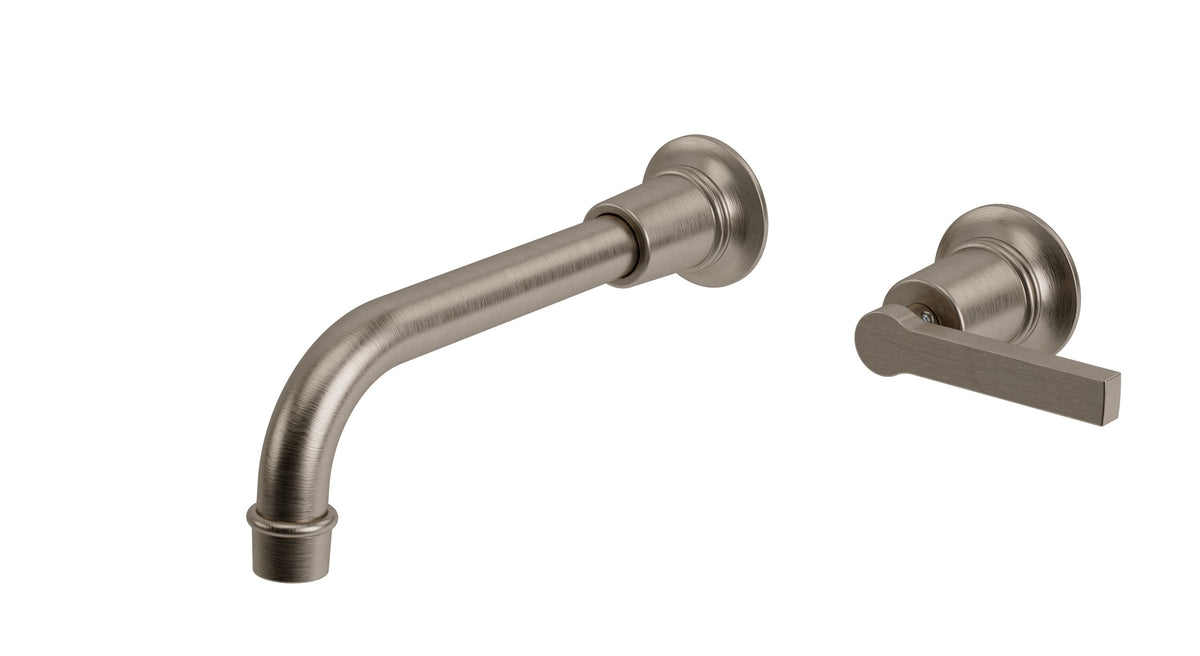 Emerson One Handle Wall Mount 8.25" Lavatory Faucet with Classic Lever Handle in Antique Nickel