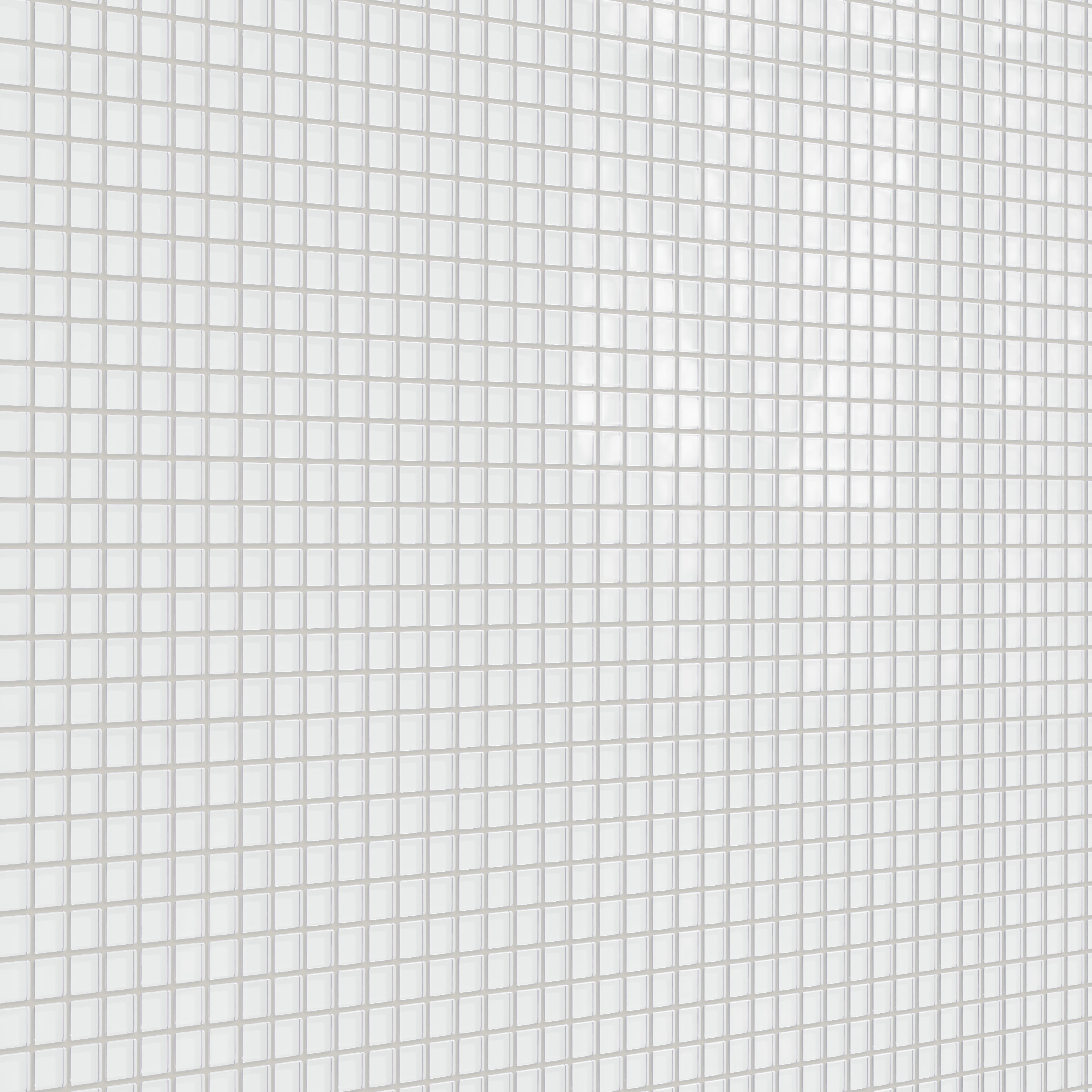 1x1 Straight Set Sheeted Glass Mosaic Tile in Egret Gloss