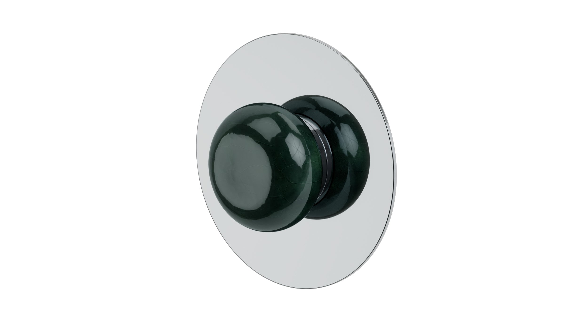 Foundry One Handle Wall Mount Shower Trim with Pebble Ceramic Knob Handle in Polished Chrome