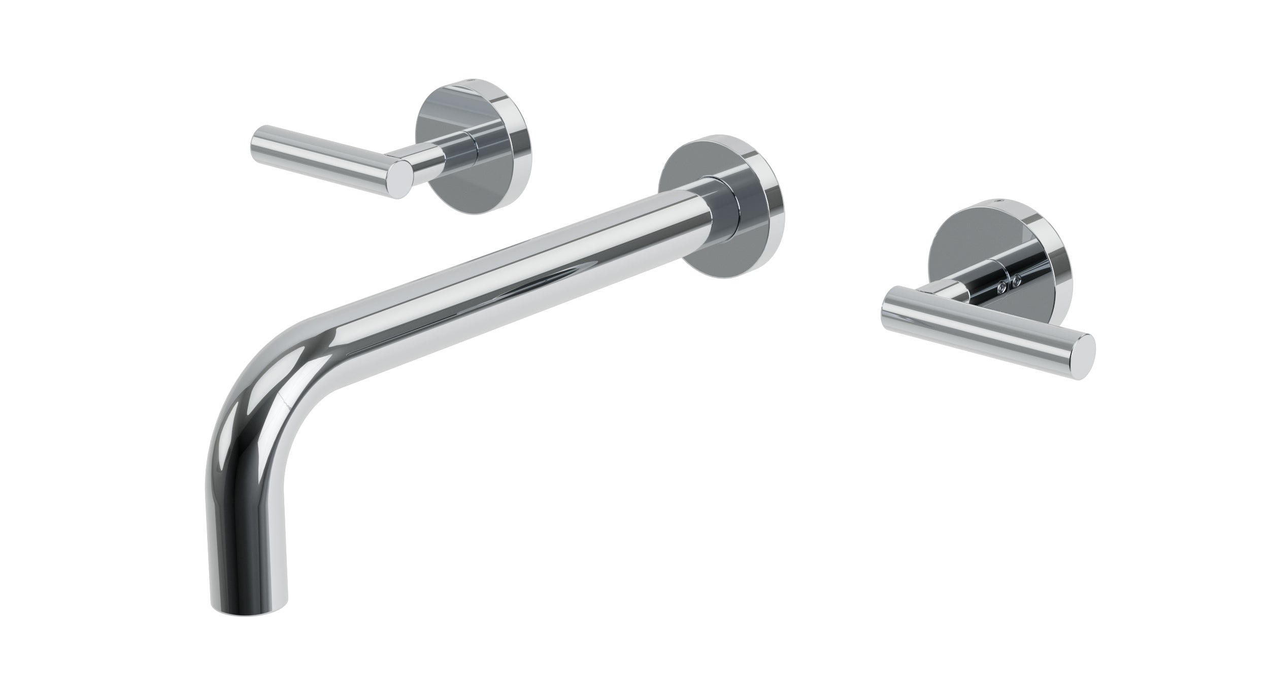 Contour Two Handle Wall Mount 10" Lavatory Faucet with Soft Lever Handles