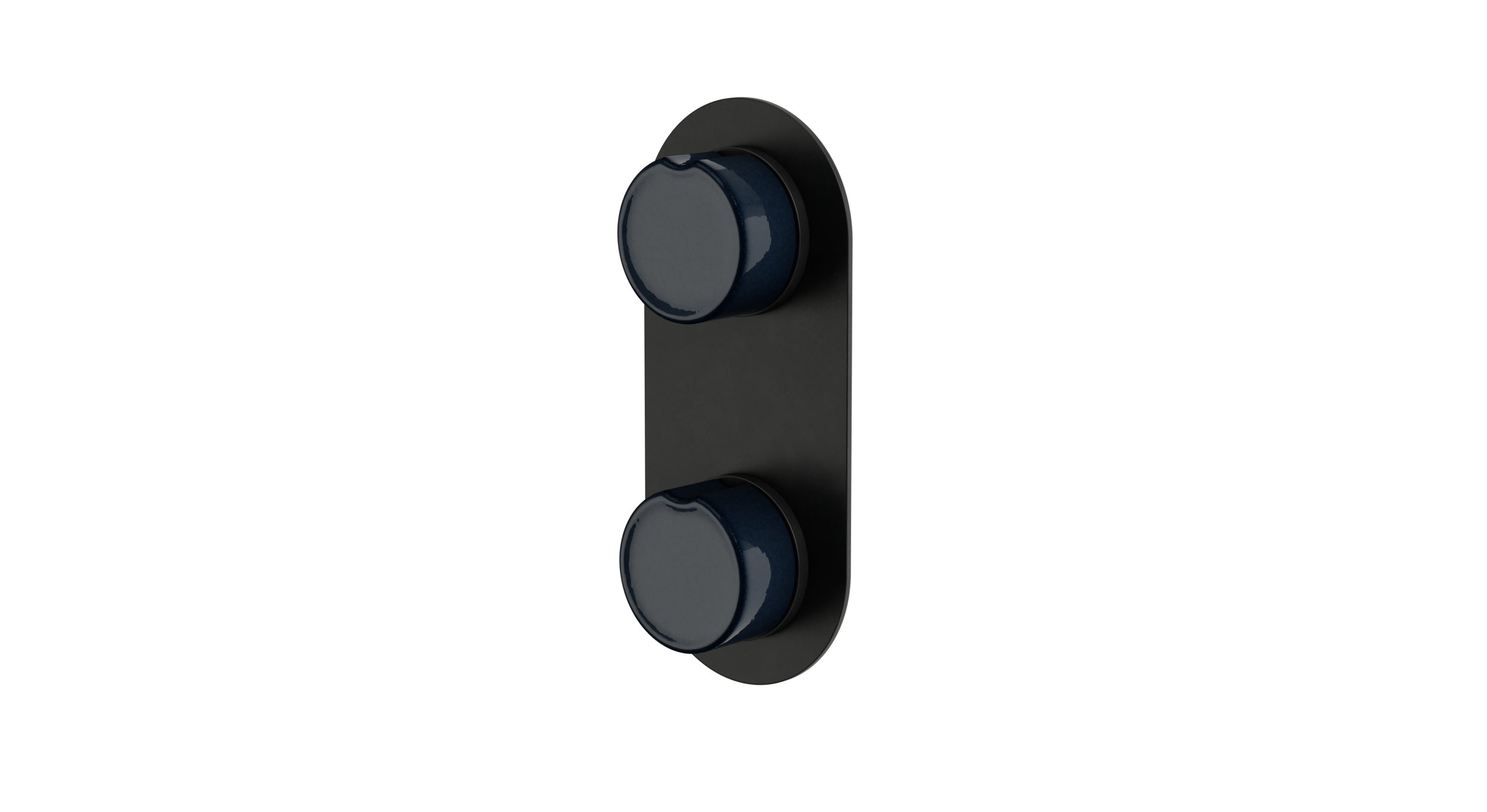 Foundry Two Handle Wall Mount Shower Trim with Groove Ceramic Knob Handles in Oil Rubbed Bronze