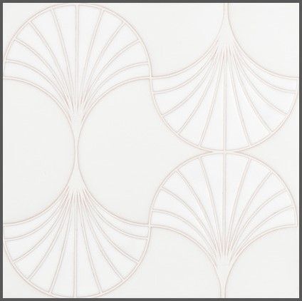 8x8 Handpainted Tile Sensu in White Motif