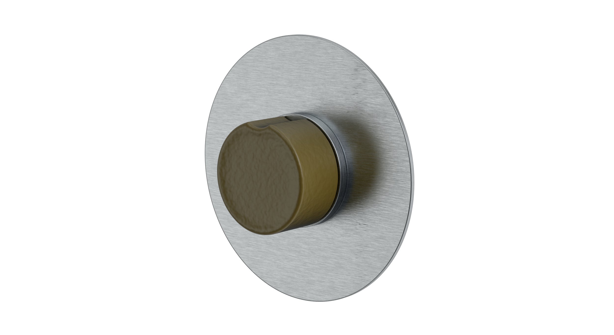 Foundry One Handle Wall Mount Shower Trim with Groove Ceramic Knob Handle in Satin Chrome