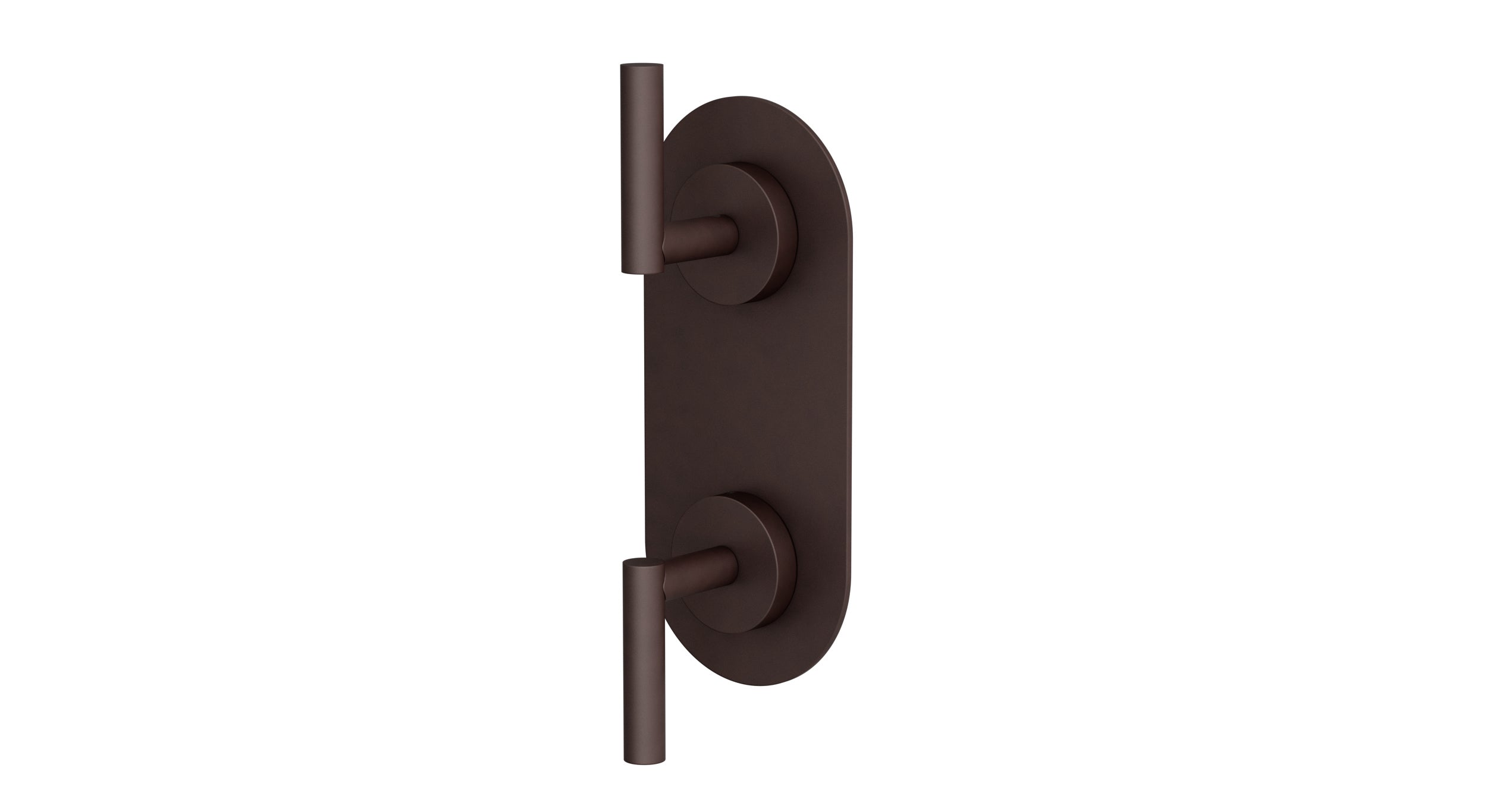 Contour Two Handle Wall Mount Shower Trim with Soft Lever Handles in Architectural Copper
