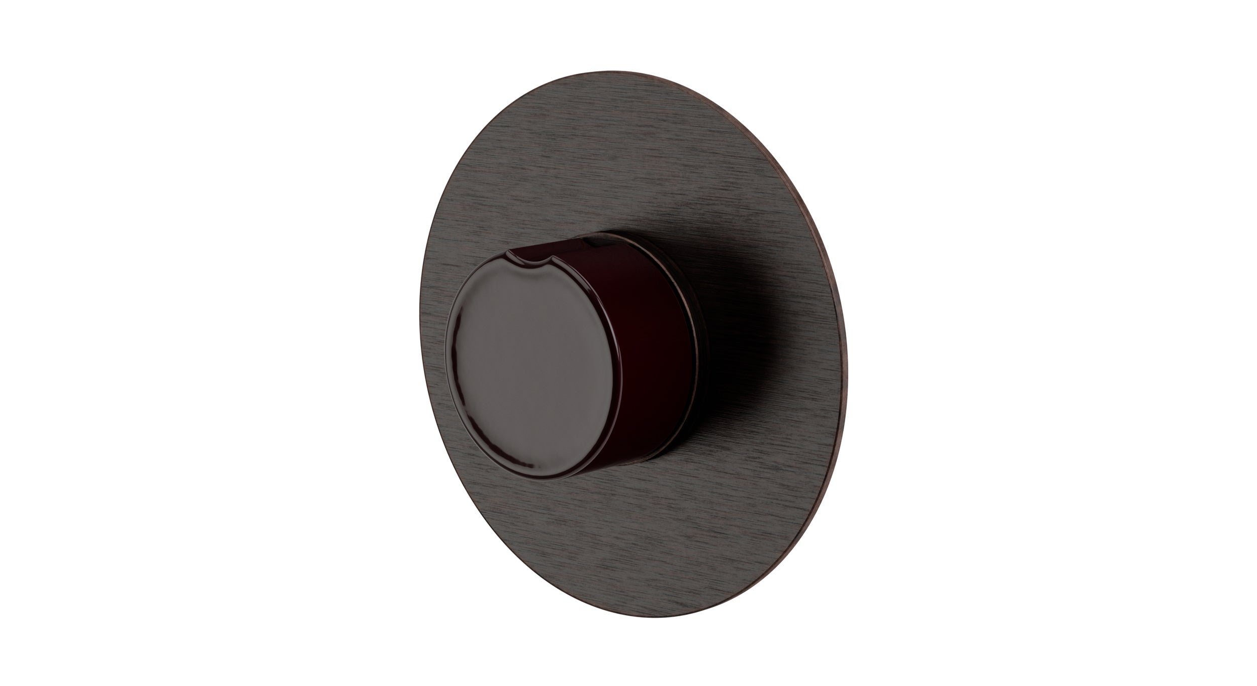 Foundry One Handle Wall Mount Shower Trim with Groove Ceramic Knob Handle in Antique Bronze