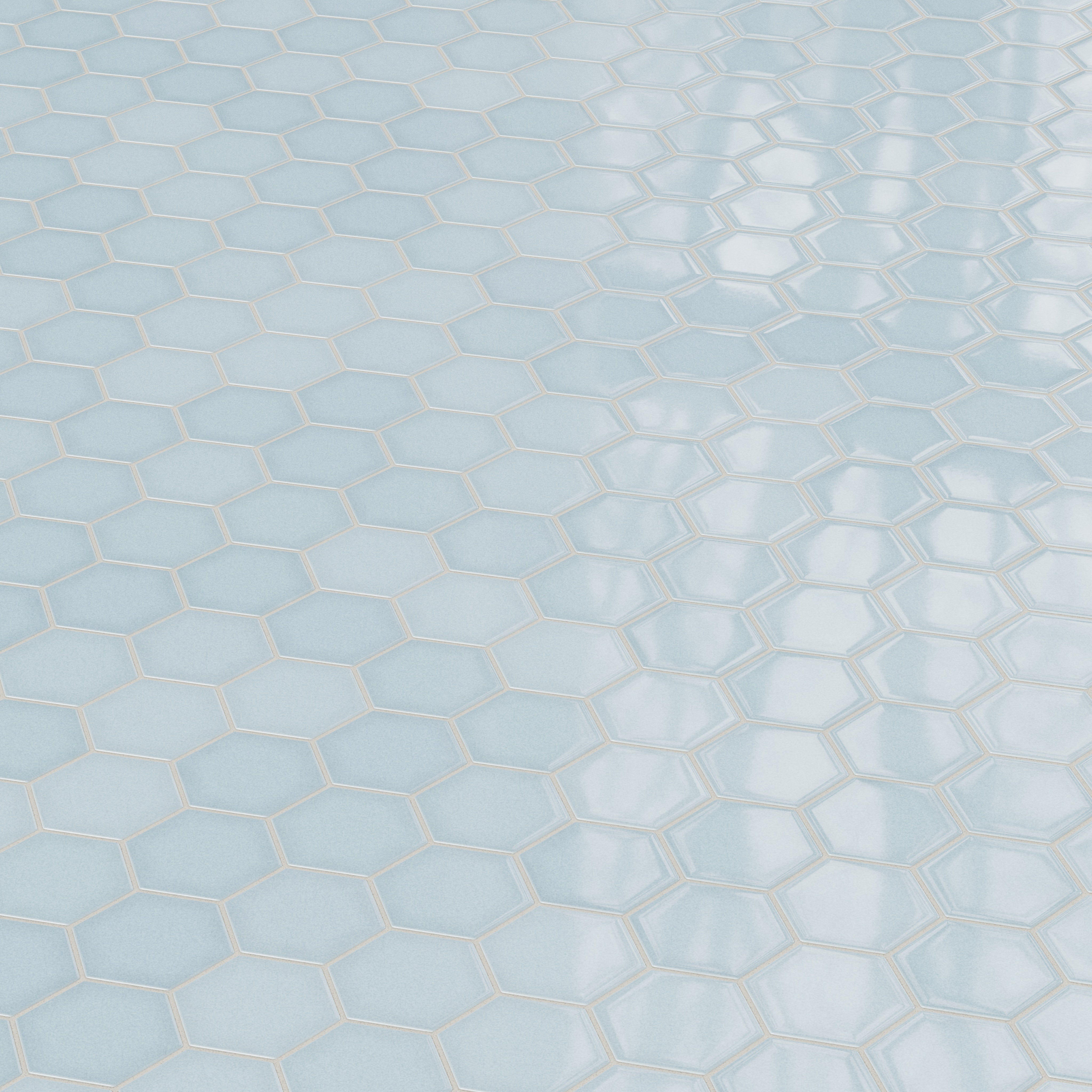 4" Hexagon Original Ceramic Tile in Crater Lake Gloss