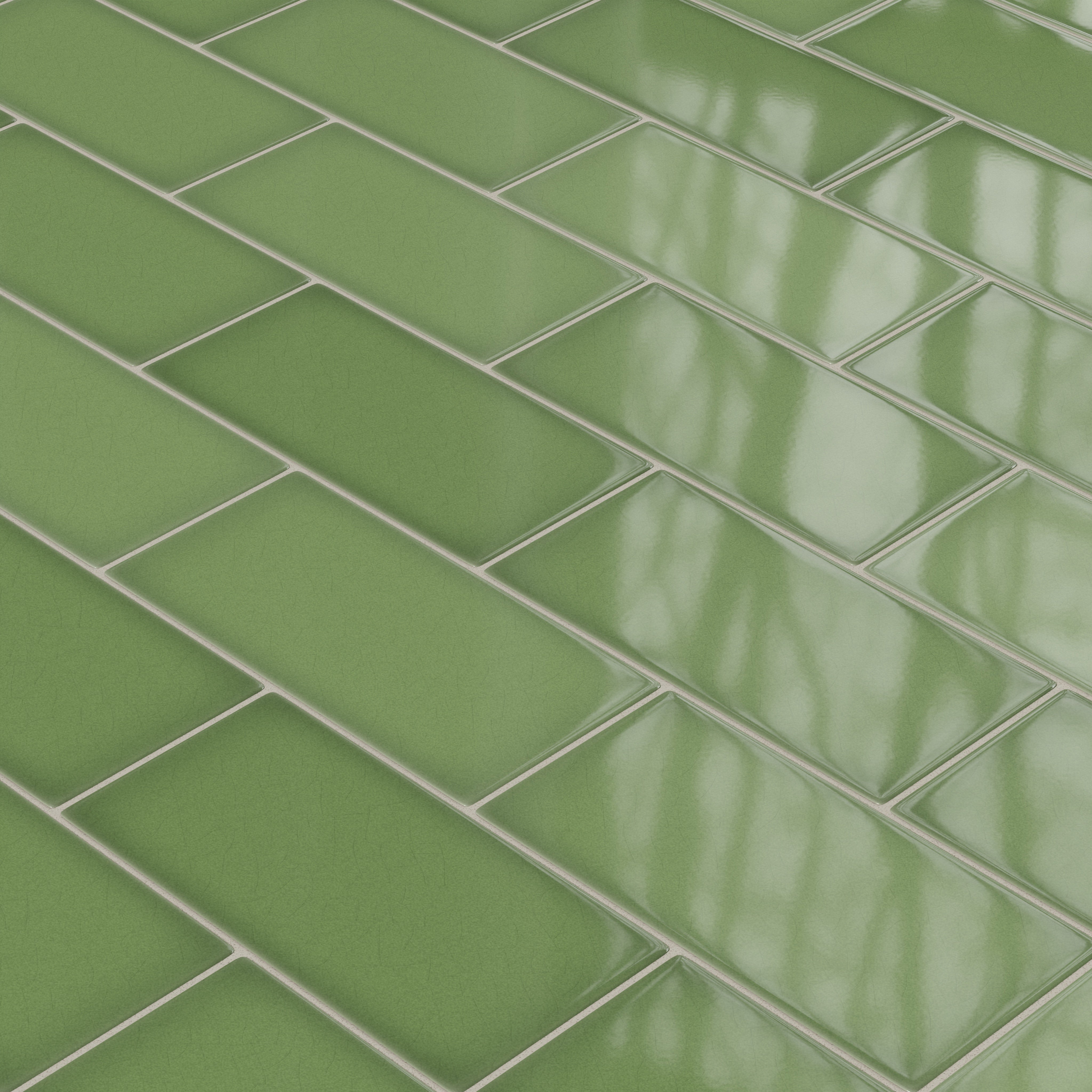 6x12 Original Ceramic Tile in Kelp Gloss