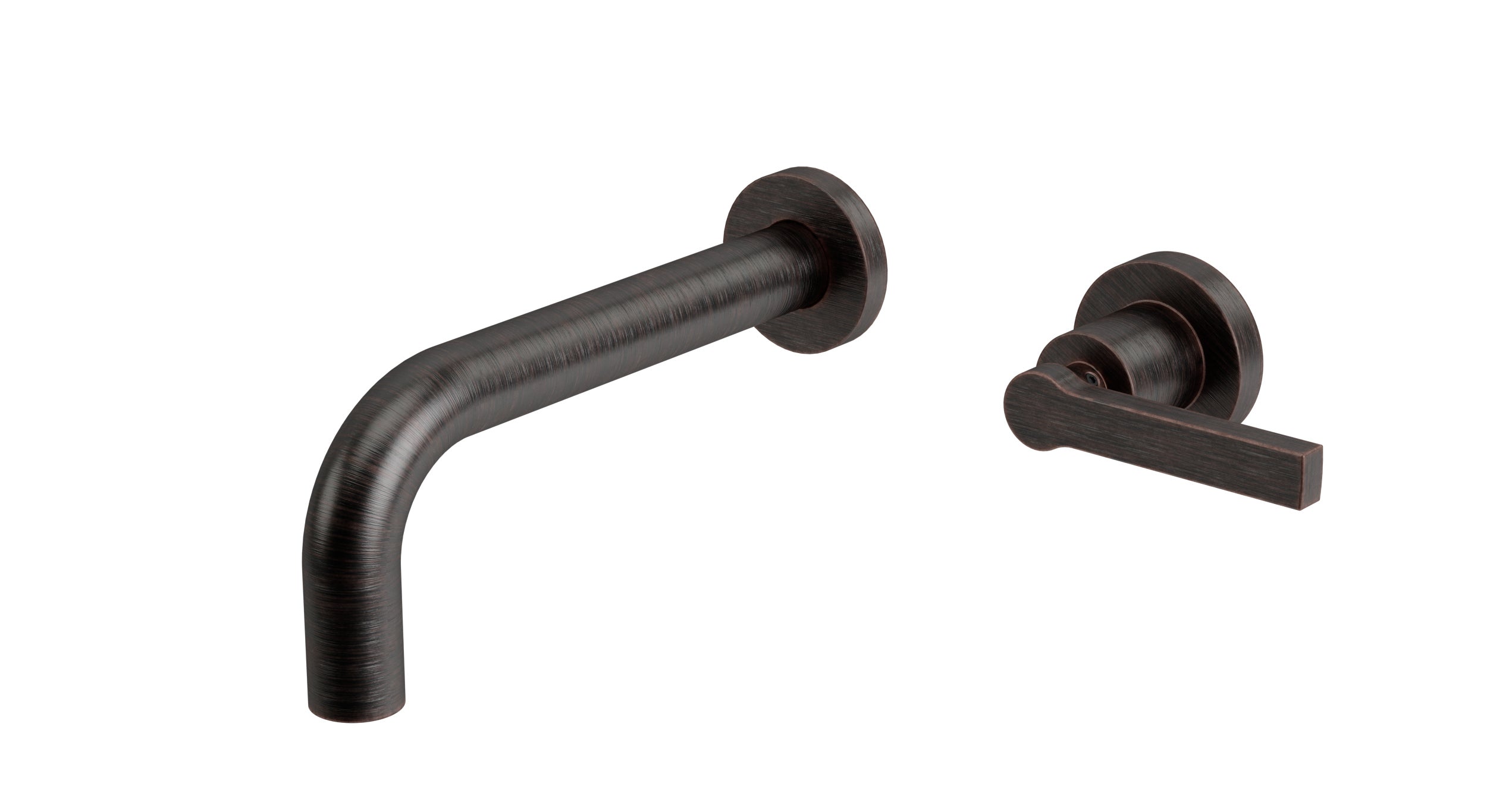 Flatiron One Handle Wall Mount 7.5" Lavatory Faucet with Linear Lever Handle in Antique Bronze