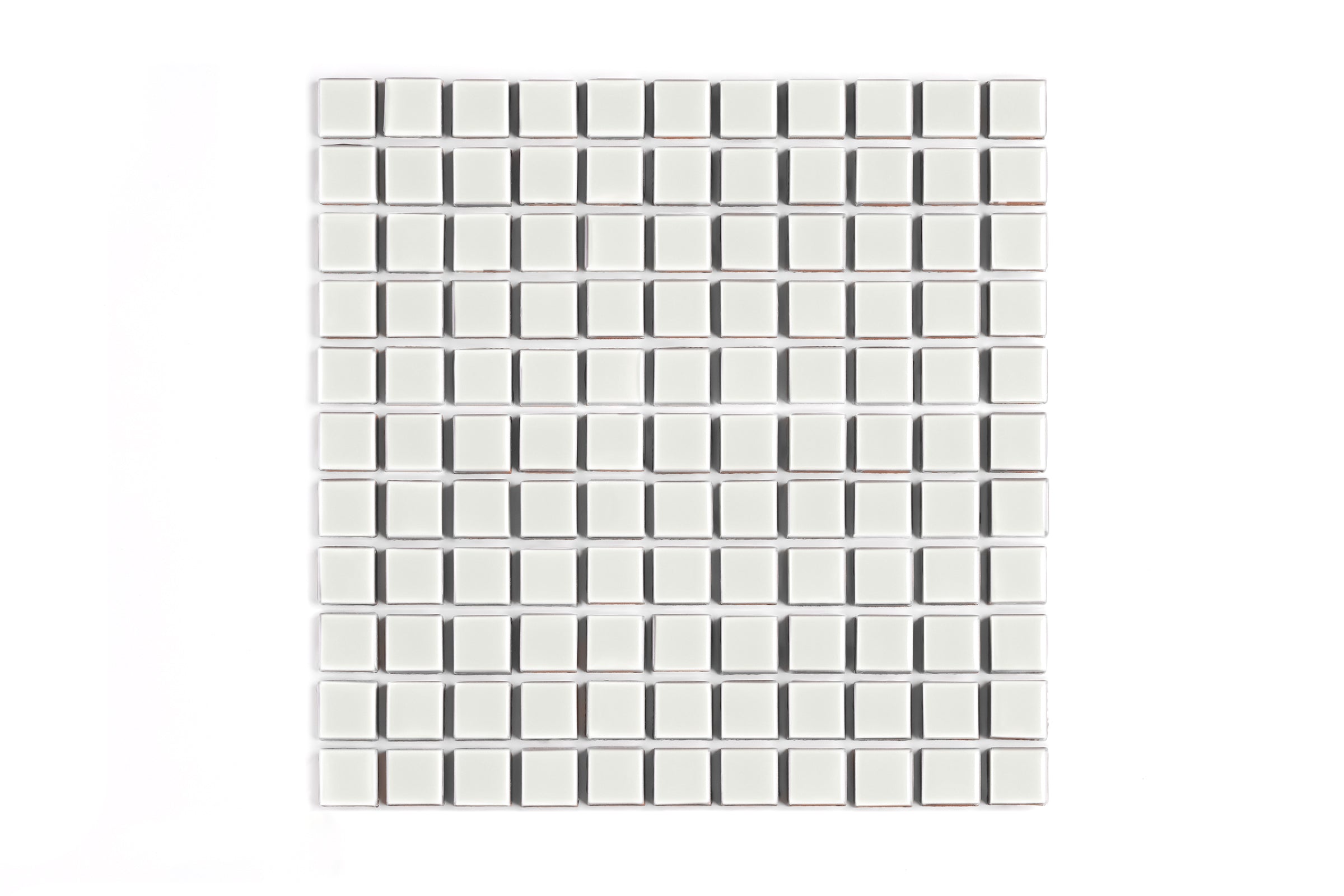 1x1 Straight Set Sheeted Original Ceramic Mosaic Tile in Limewash Gloss