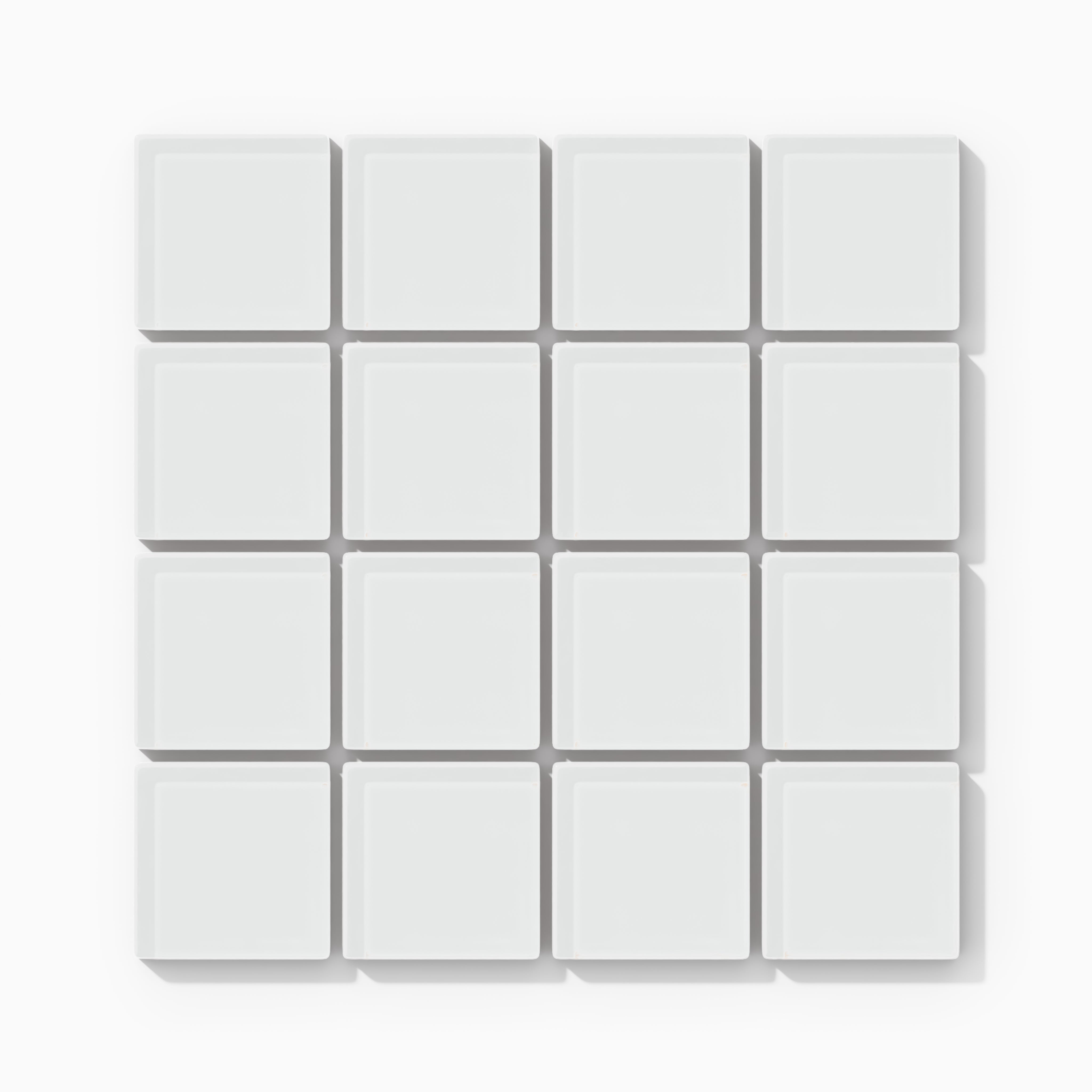 2x2 Straight Set Sheeted Glass Mosaic Tile in Egret Gloss