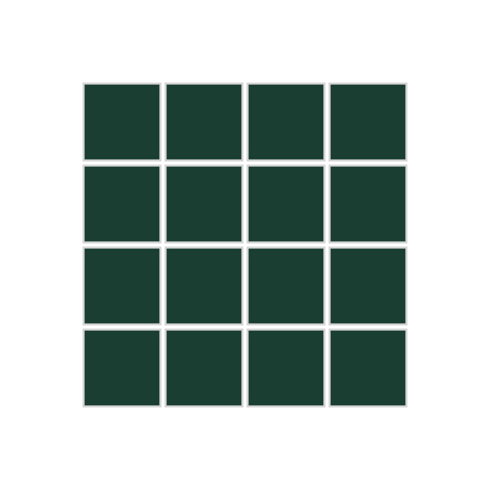 2x2 Straight Set Sheeted Original Ceramic Mosaic Tile in Evergreen Matte