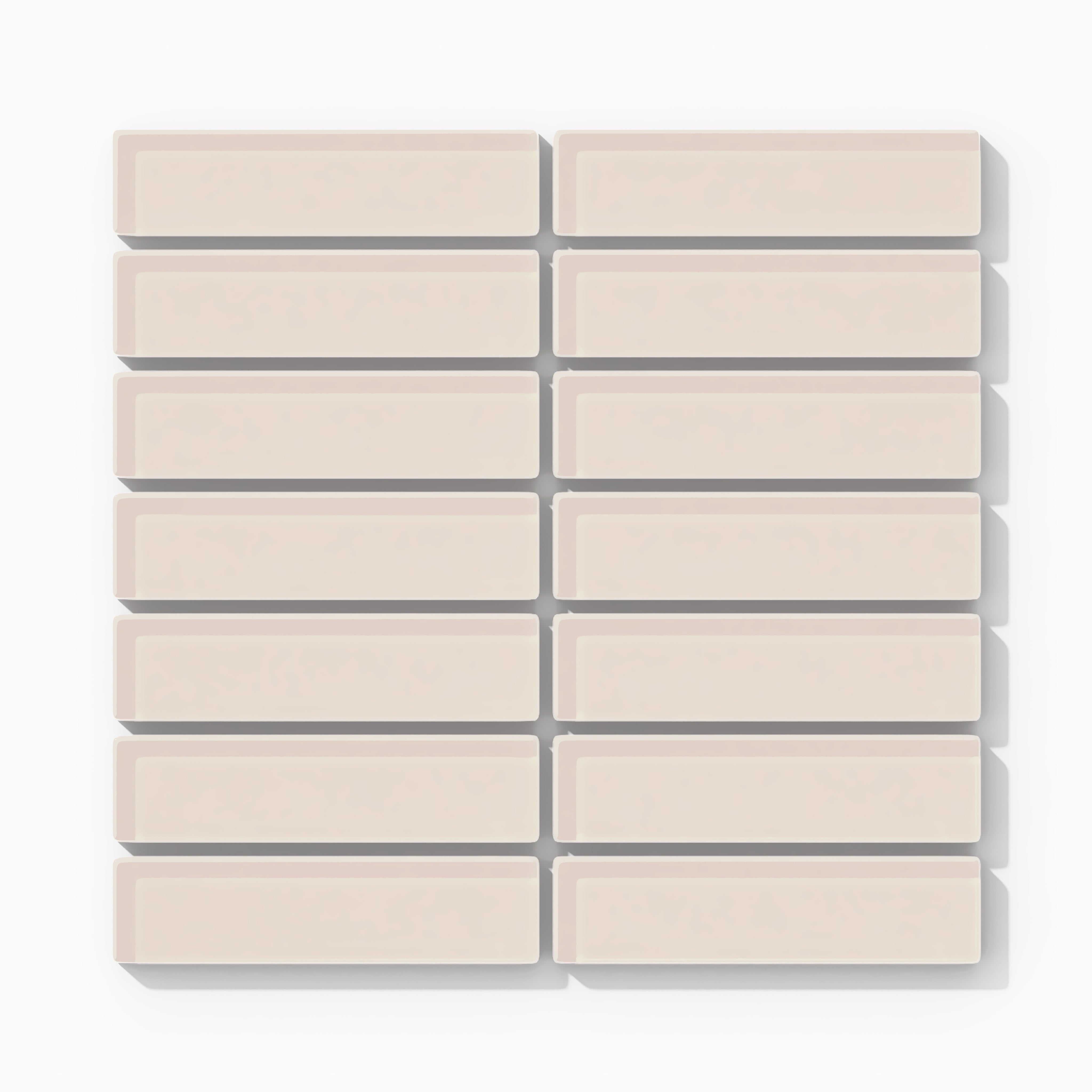 1x4 Straight Set Sheeted Glass Mosaic Tile in Sandpiper Gloss