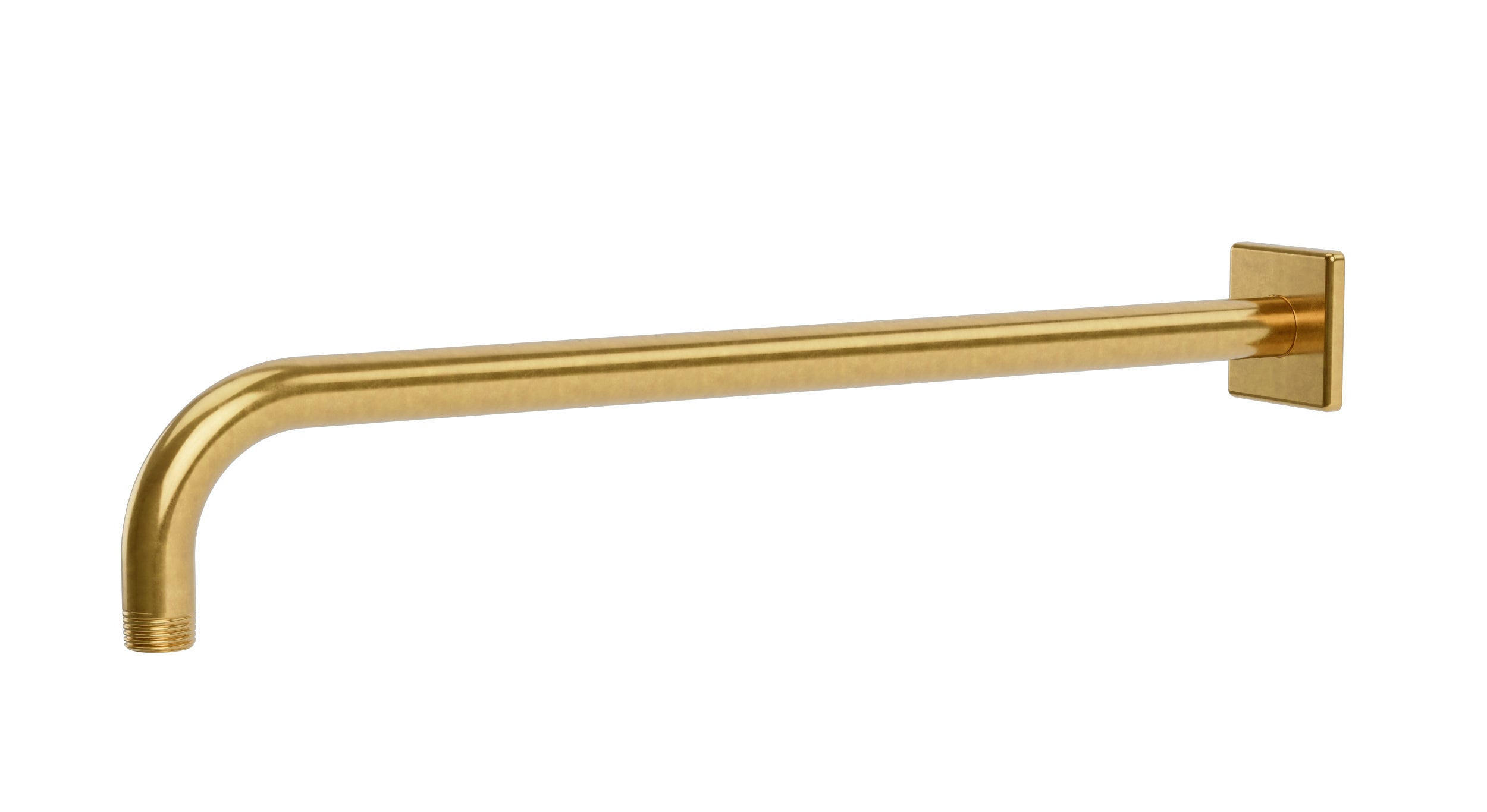 Flatiron 90-Degree 16" Shower Arm with Flange in French Brass