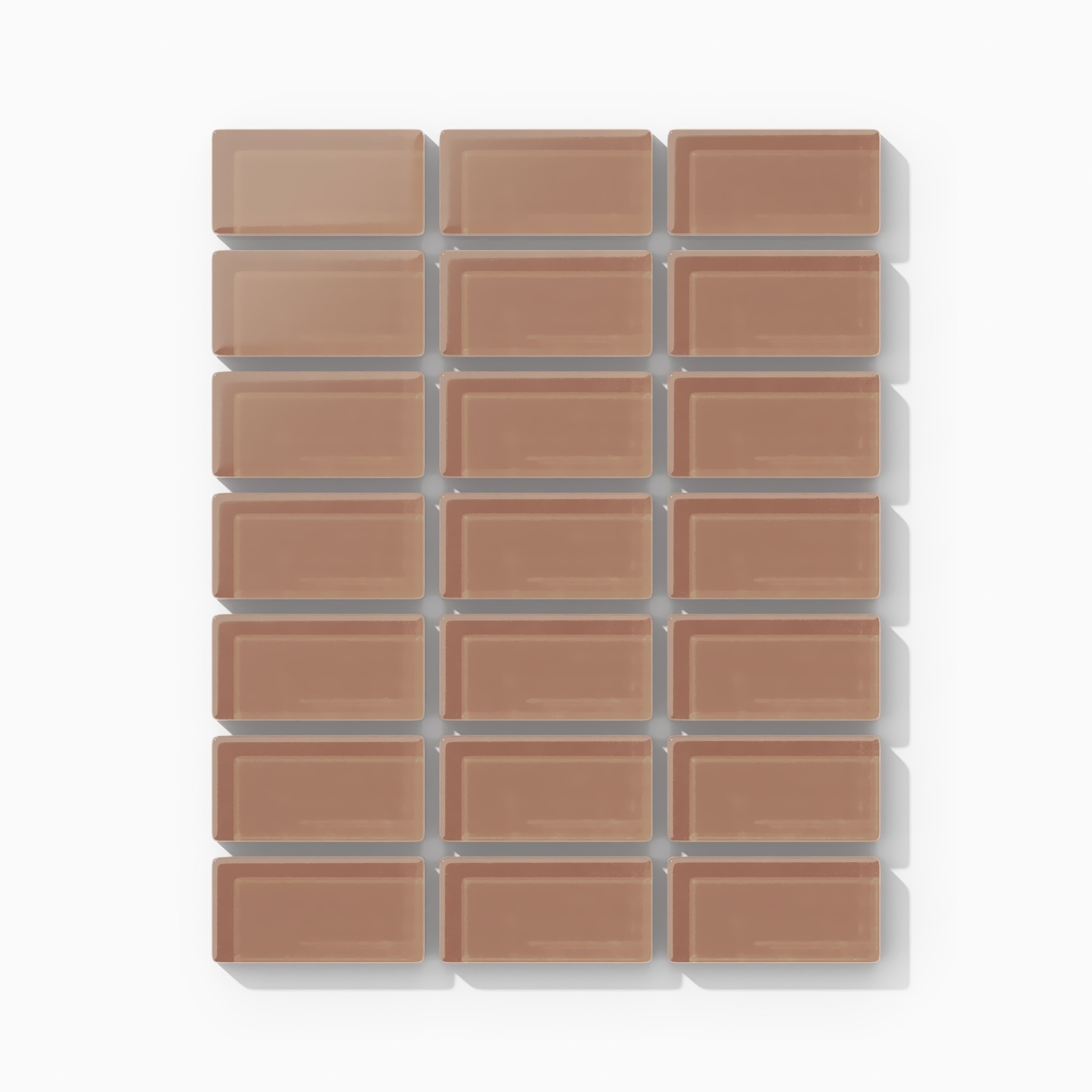 1x2 Straight Set Sheeted Glass Mosaic Tile in Sora Matte