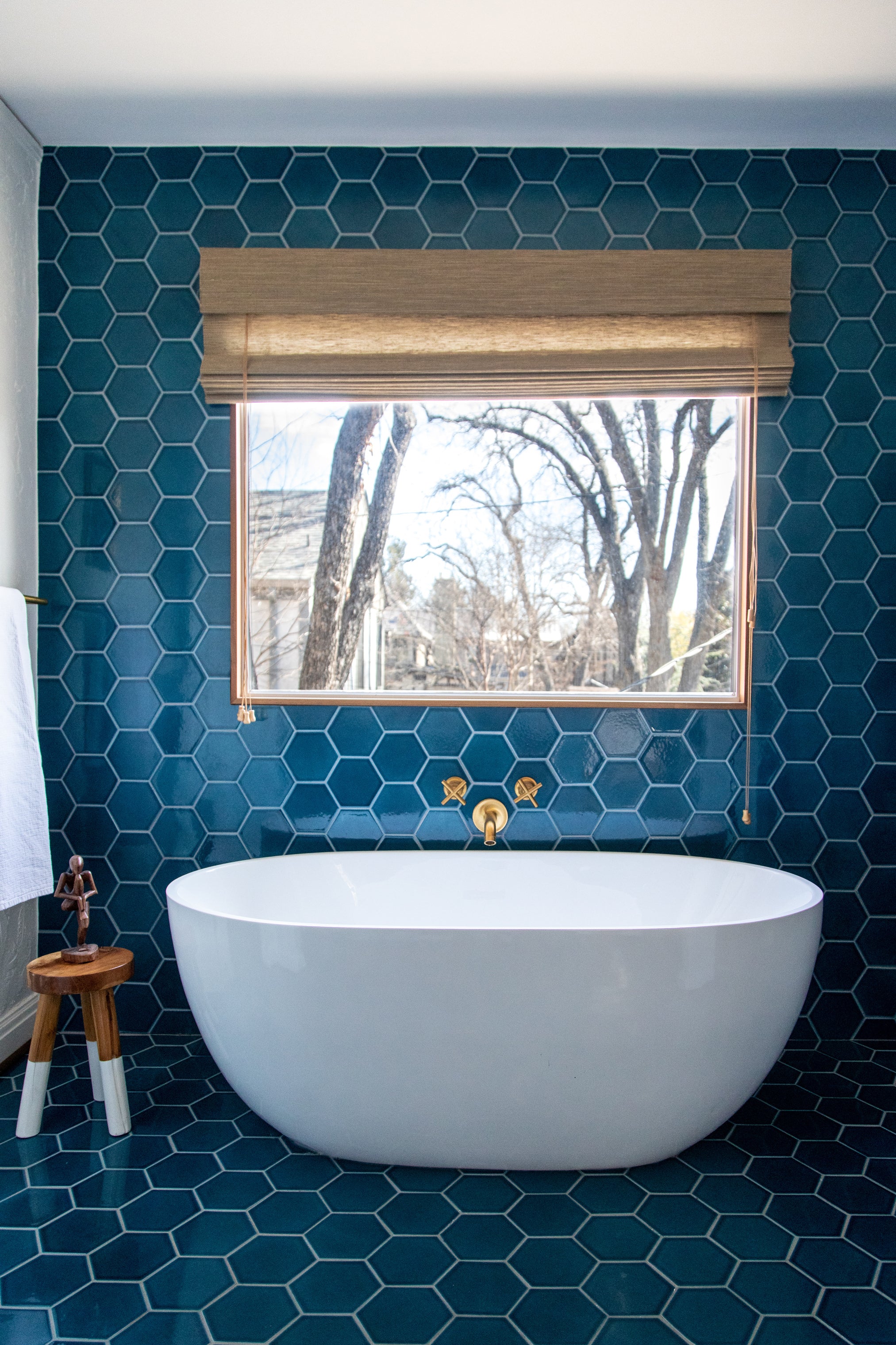 6" Hexagon Original Ceramic Tile in Adriatic Sea Gloss
