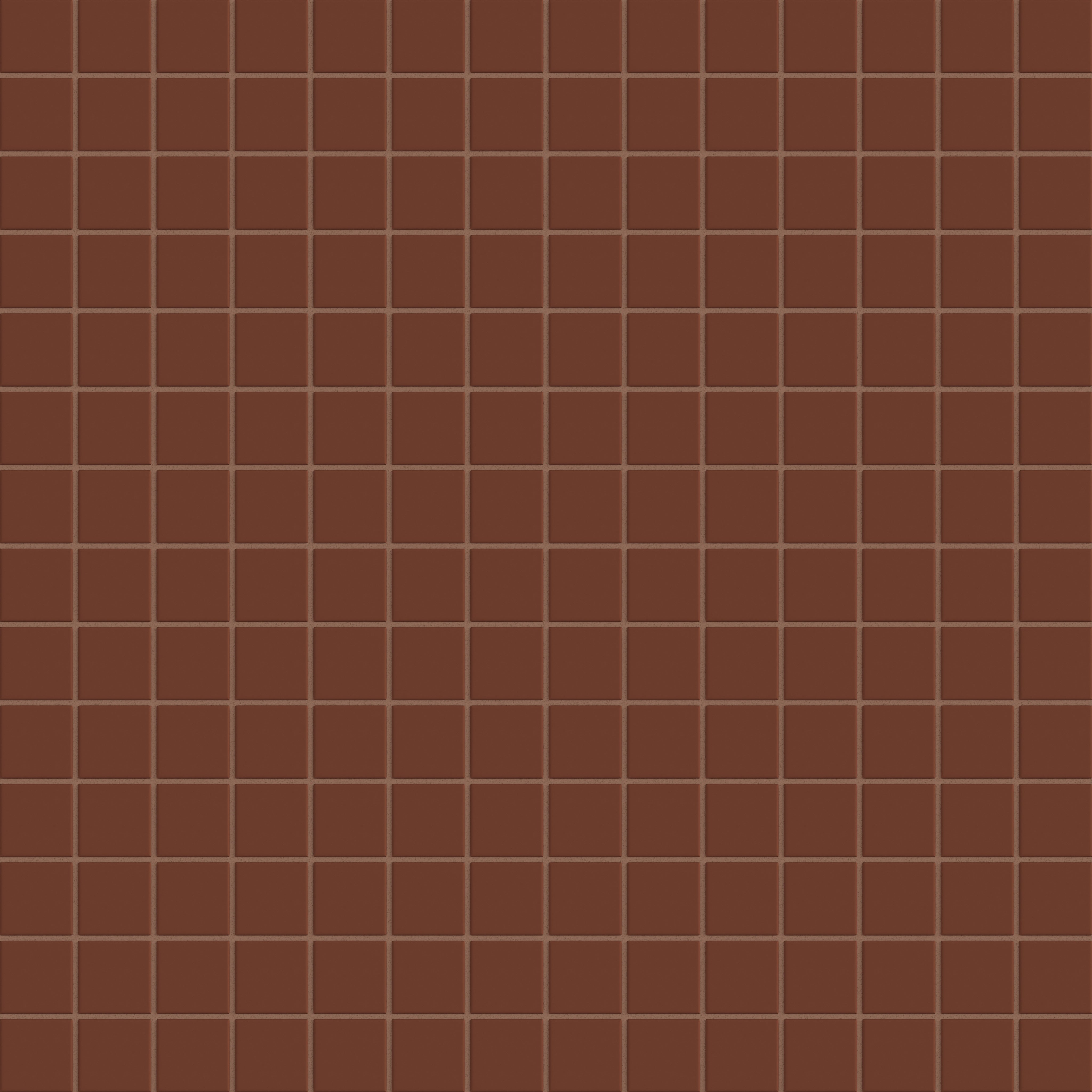2x2 Straight Set Sheeted Natural Press Ceramic Mosaic Tile in Red Iron Oxide Matte