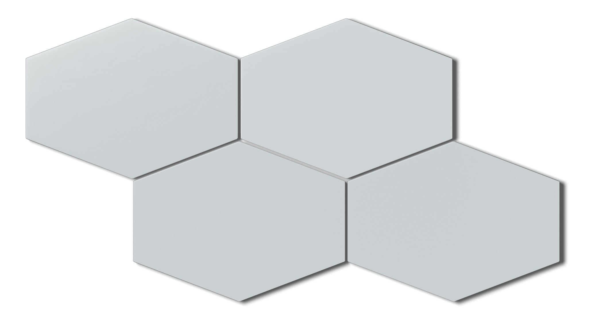 Elongated Hexagon Natural Press Ceramic Tile in Alberta Blue Matte