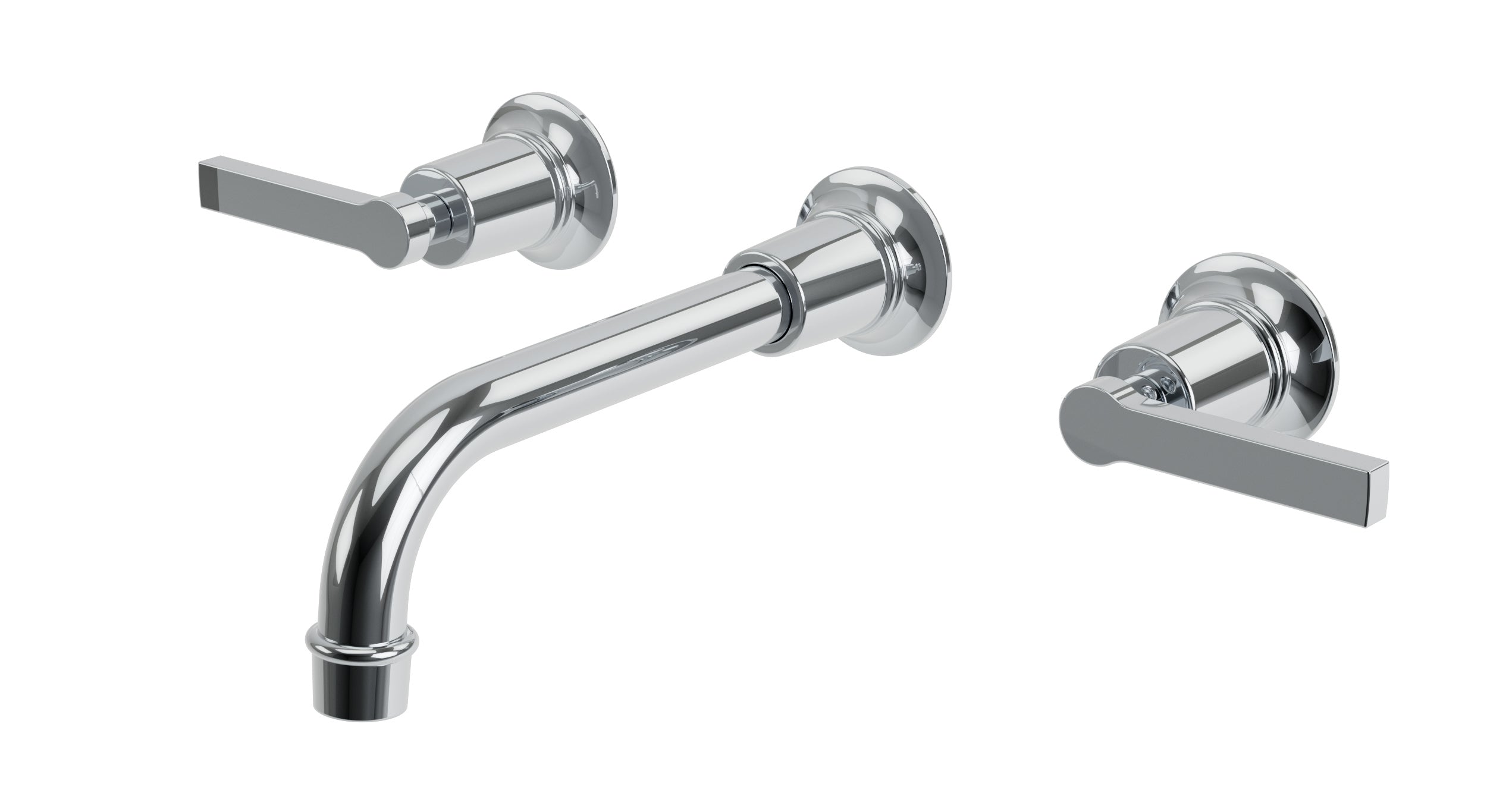 Emerson Two Handle Wall Mount 8.25" Lavatory Faucet with Classic Lever Handles