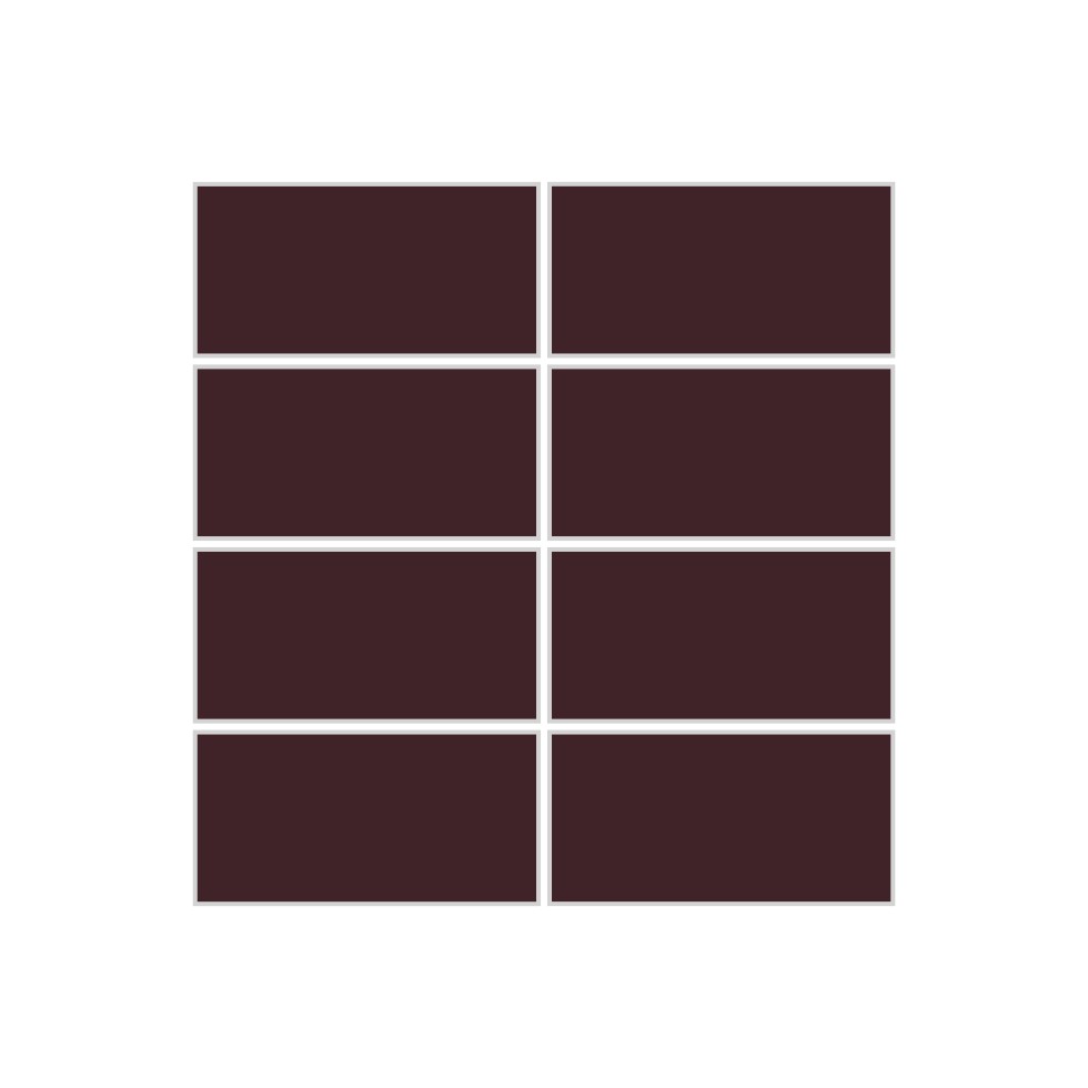 2x4 Straight Set Sheeted Original Ceramic Mosaic Tile in Redwood