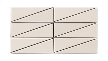 Right Scalene Triangle Original Ceramic Tile in Ivory Gloss