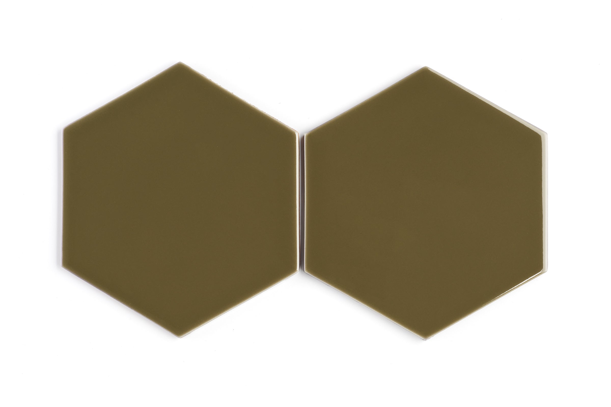 8" Hexagon Original Ceramic Tile in Chaparral Gloss