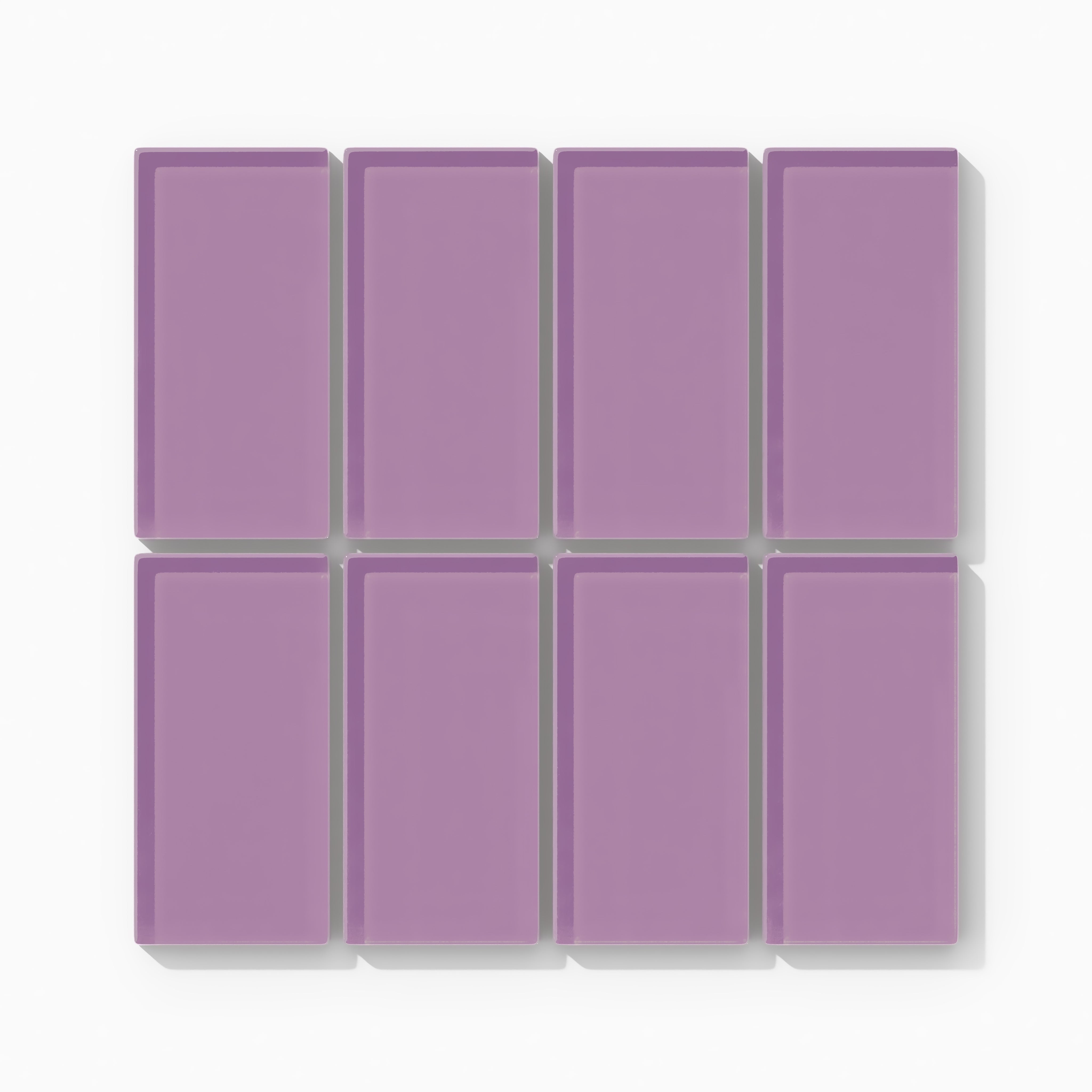 2x4 Straight Set Sheeted Glass Mosaic Tile in Waxbill Gloss