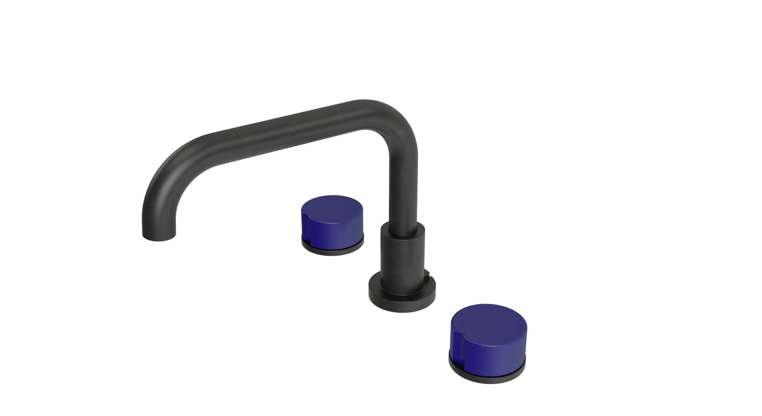 Foundry Two Handle Deck Mount Squaretop Bath Trim with Groove Ceramic Knob Handles in Oil Rubbed Bronze