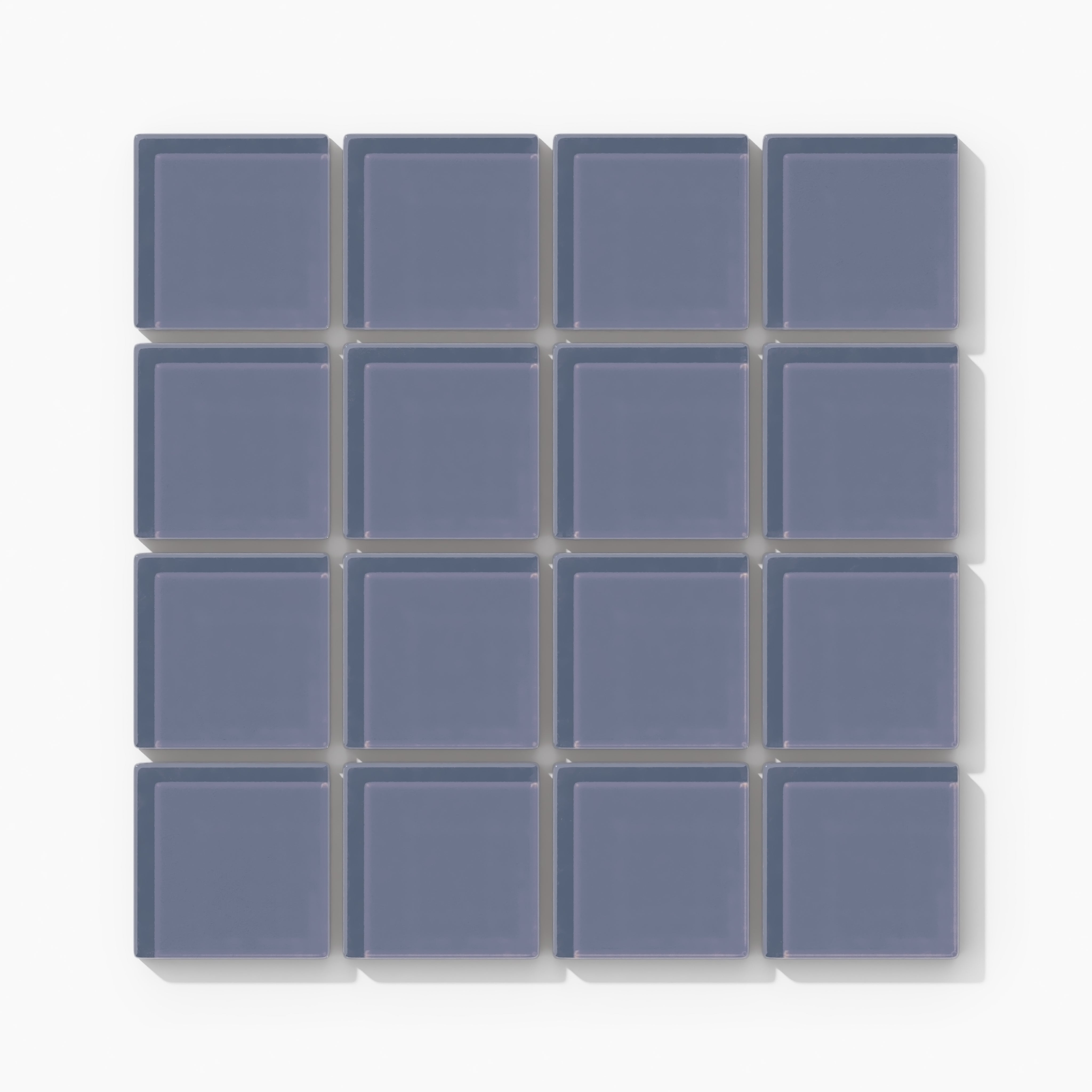 2x2 Straight Set Sheeted Glass Mosaic Tile in Nuthatch Gloss