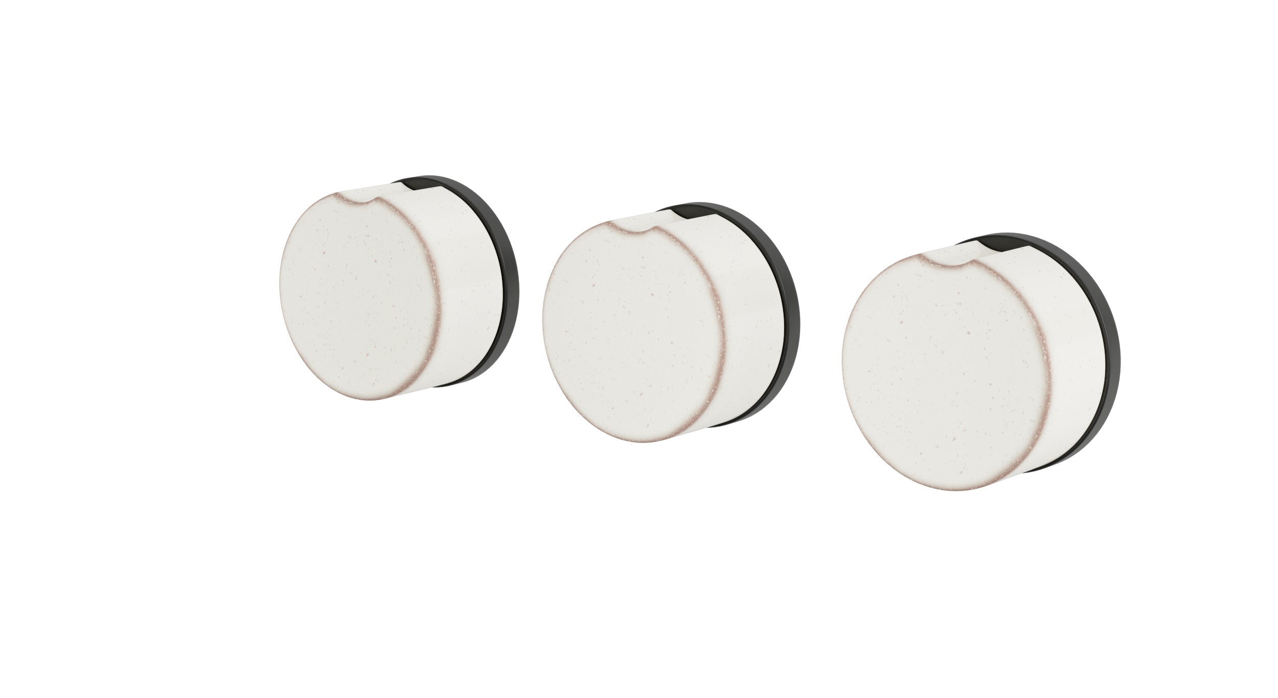 Foundry Three Handle Wall Mount Bath Trim with Diverter/Volume Control and Groove Ceramic Knob Handles in Oil Rubbed Bronze