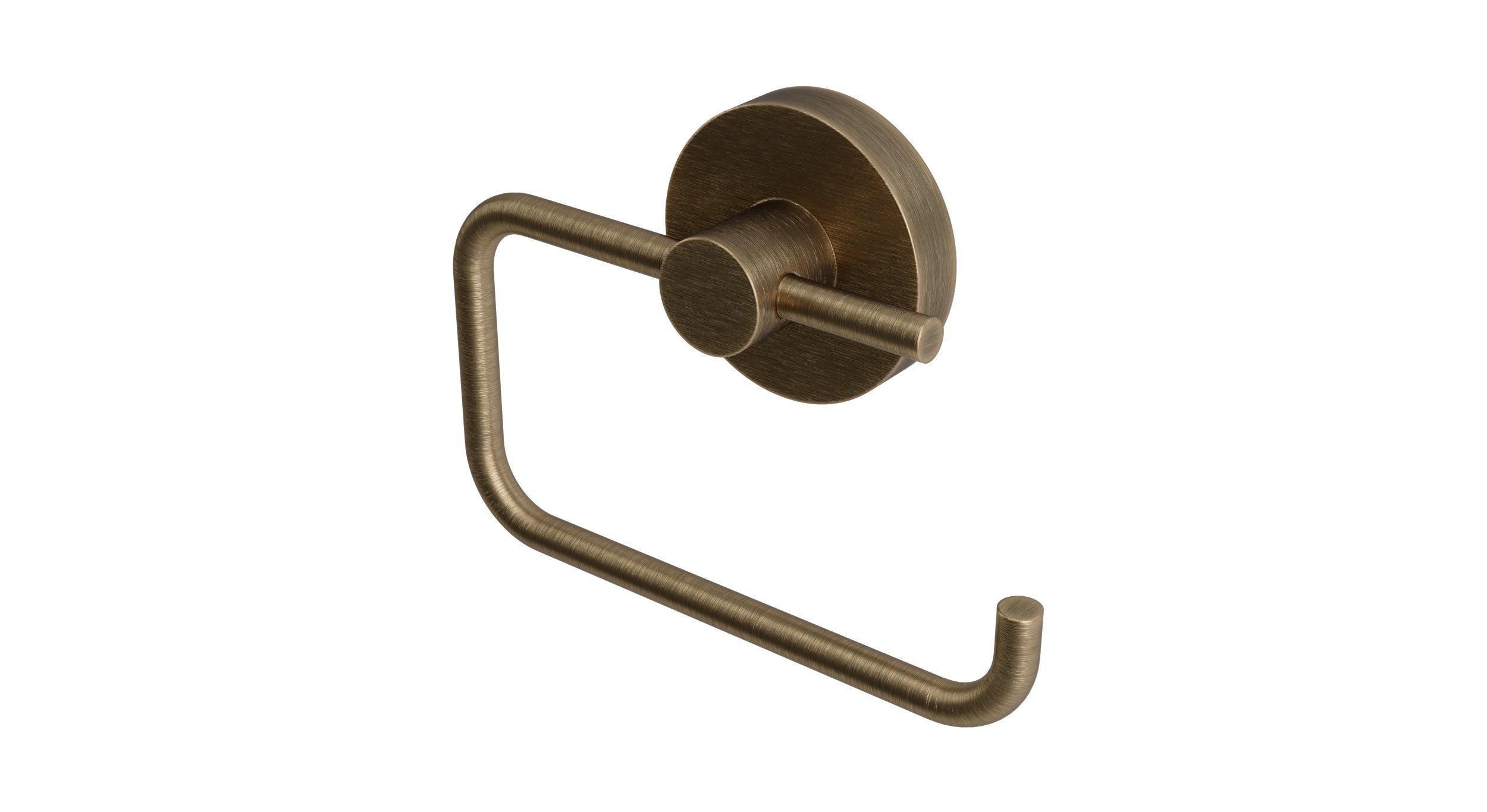 Flatiron Round Single Post Paper Holder in Antique Brass