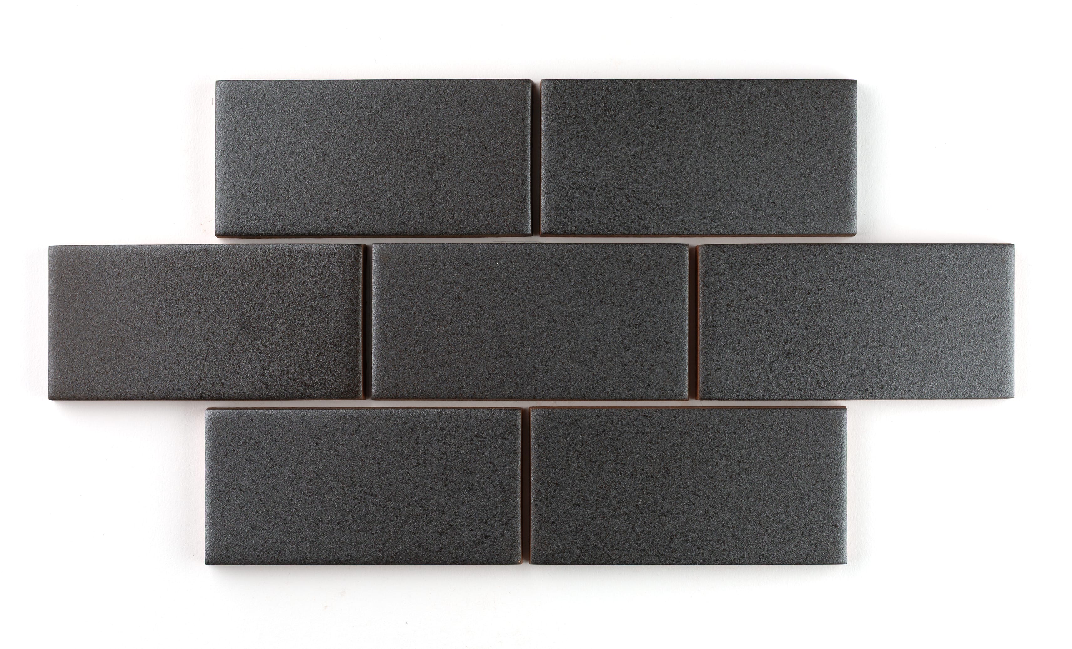 3x3 Straight Set Sheeted Original Ceramic Mosaic Tile in Graphite