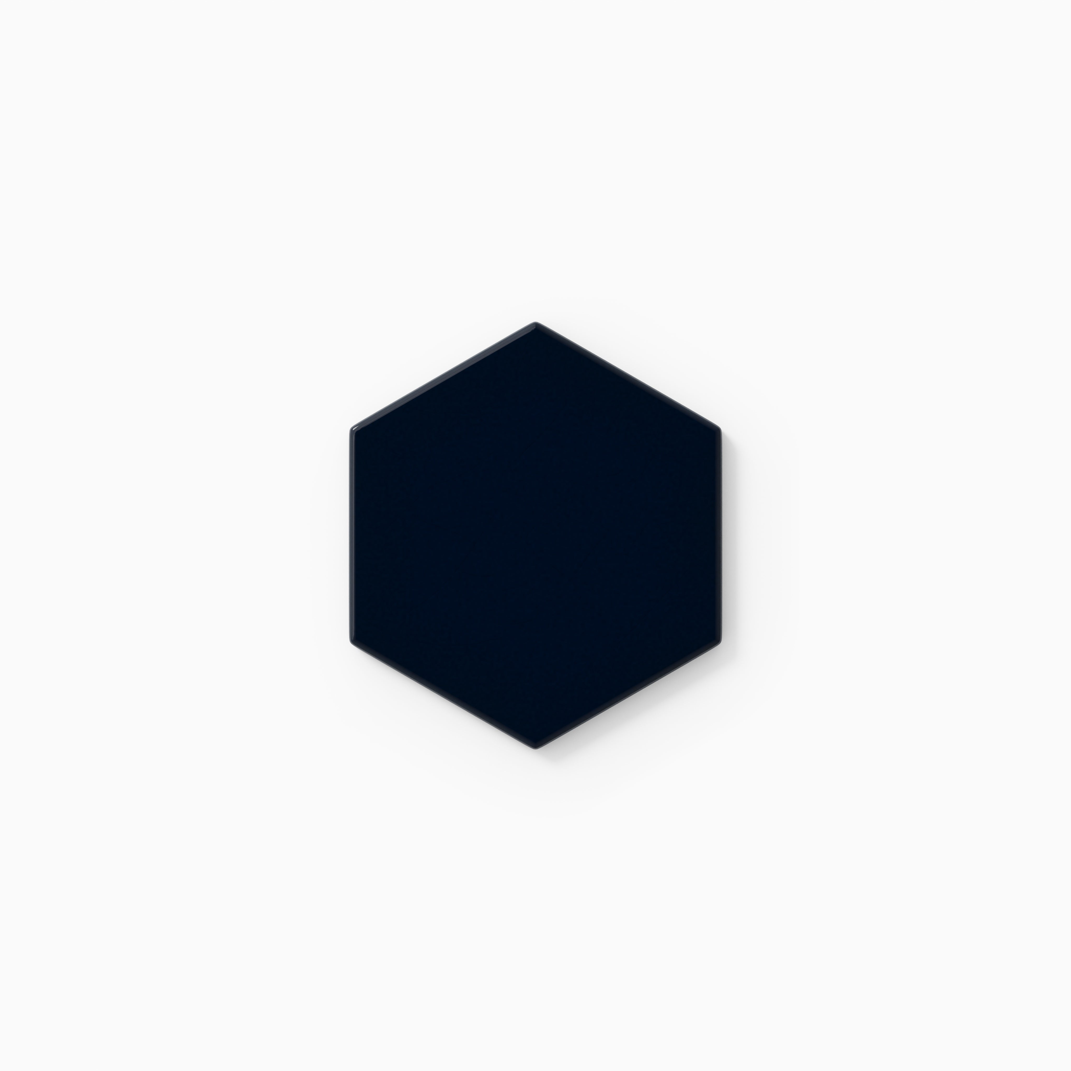 4" Hexagon Original Ceramic Tile in Navy Blue Gloss