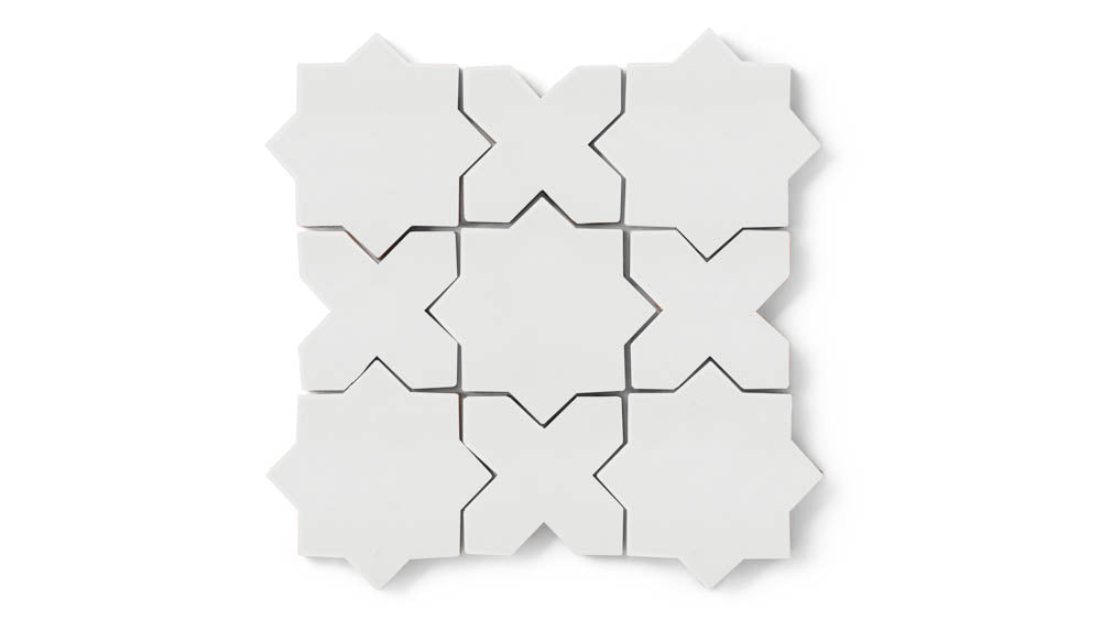 Mini Star & Cross Original Ceramic Tile in Frost Matte