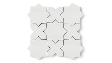 Mini Star & Cross Original Ceramic Tile in Frost Matte
