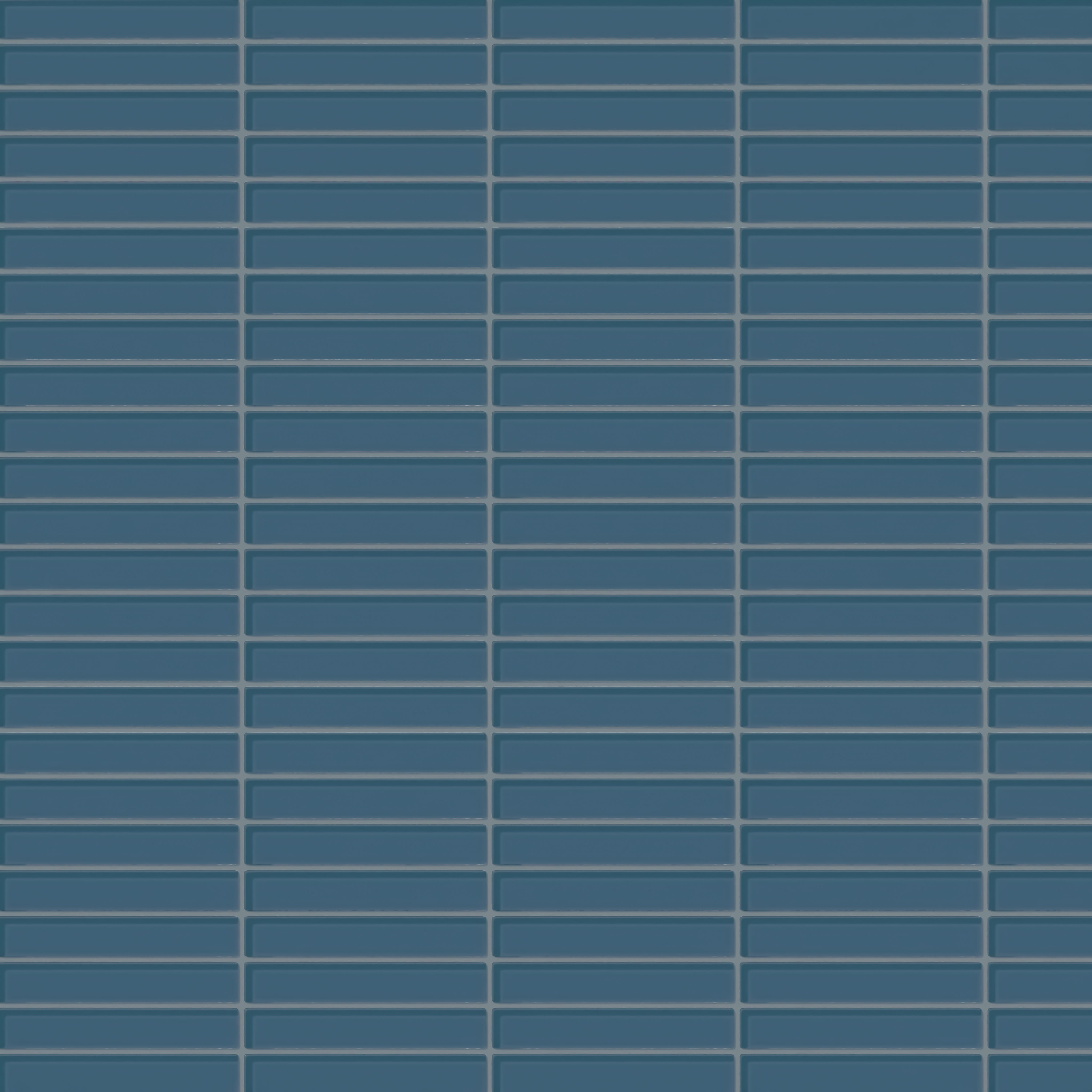 1x6 Straight Set Sheeted Glass Mosaic Tile in Blue Jay Gloss