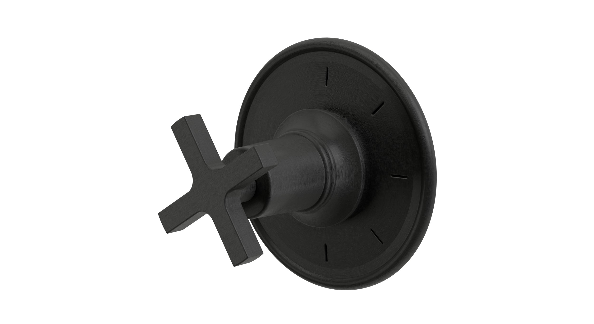 Emerson One Handle Wall Mount Shower Trim with Classic Cross Handle in Blackened Nickel