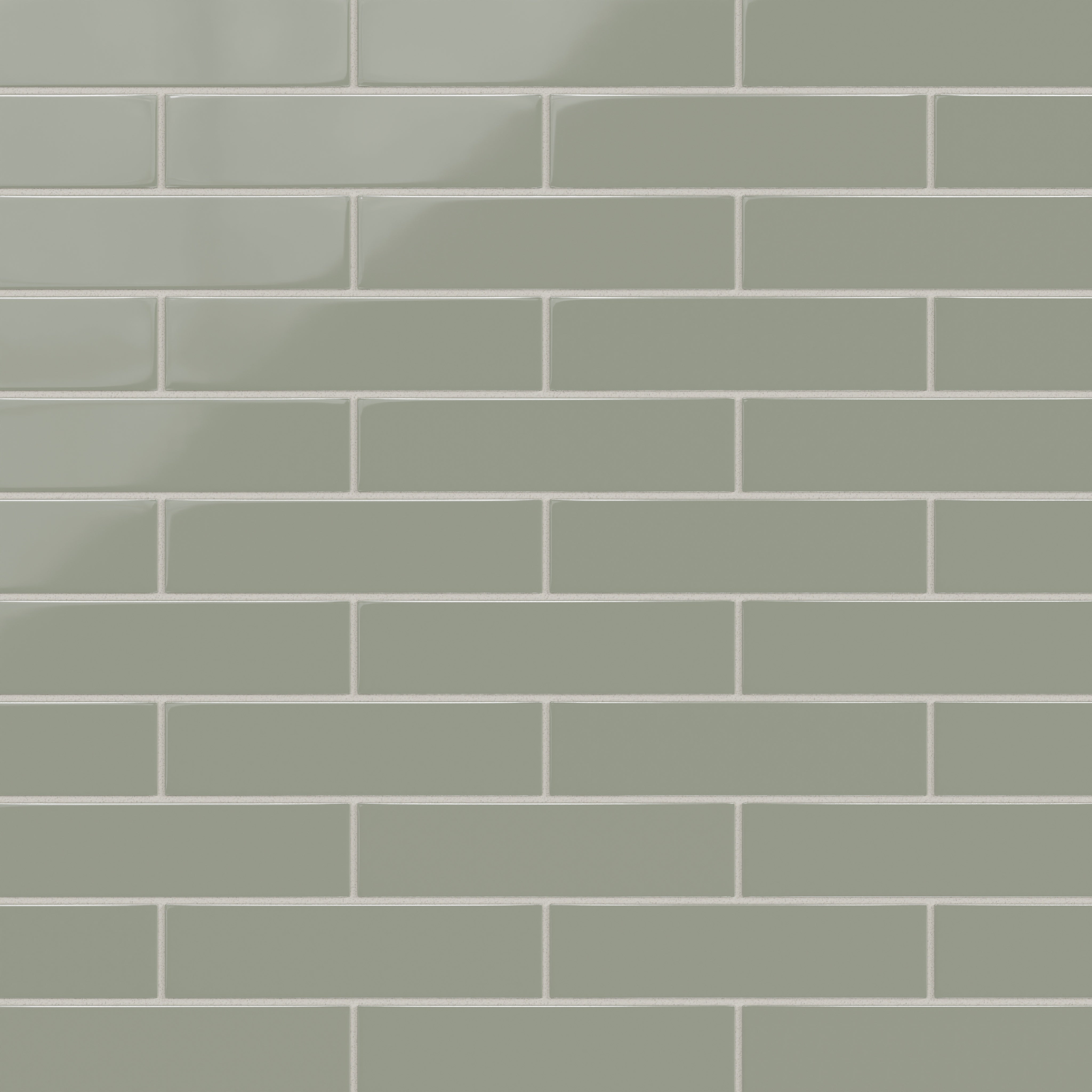 2x8 Natural Press Ceramic Tile in Terre Verte Gloss
