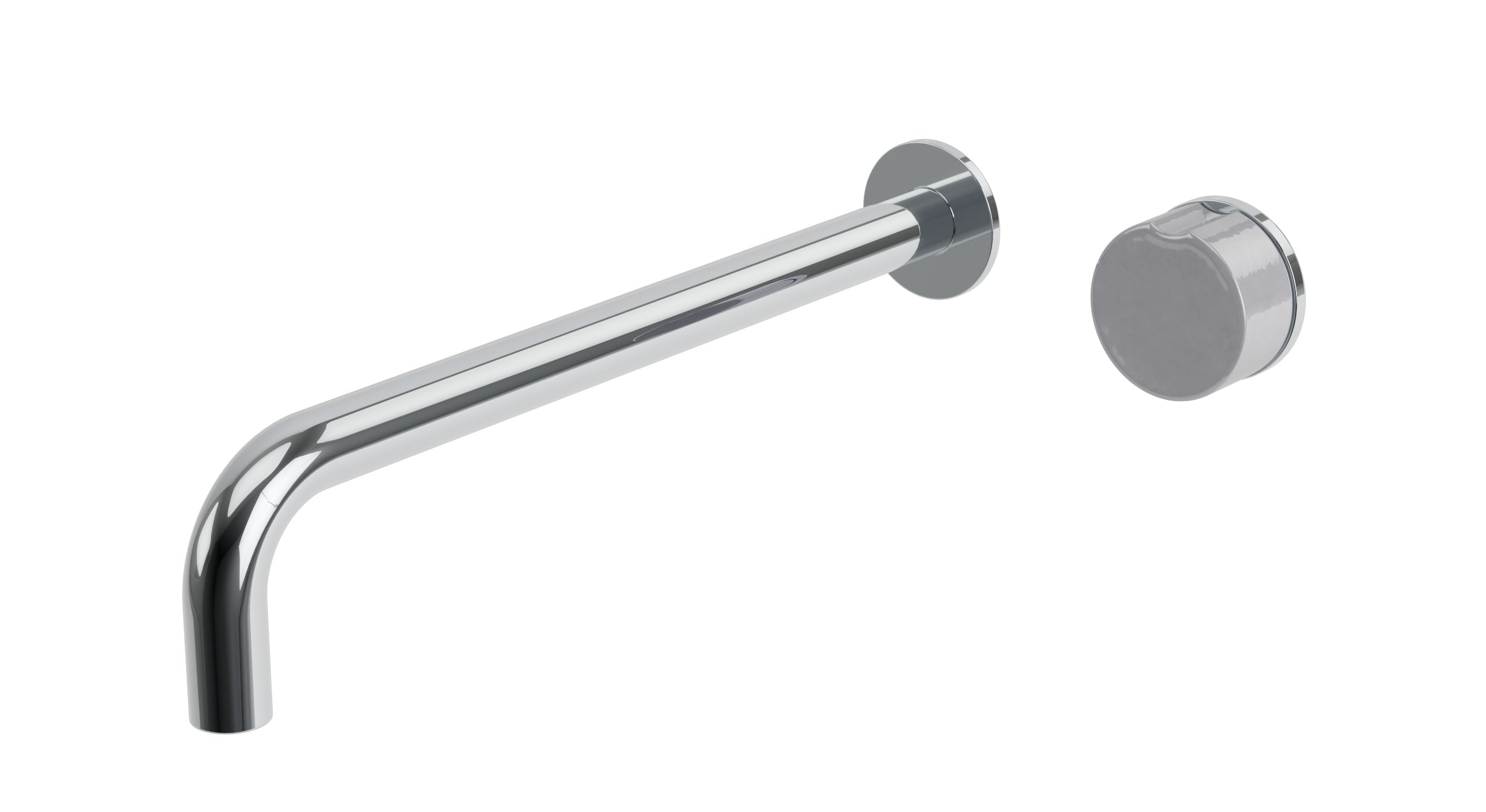 Foundry One Handle Wall Mount 12" Lavatory Faucet with Groove Ceramic Knob Handle in Polished Chrome