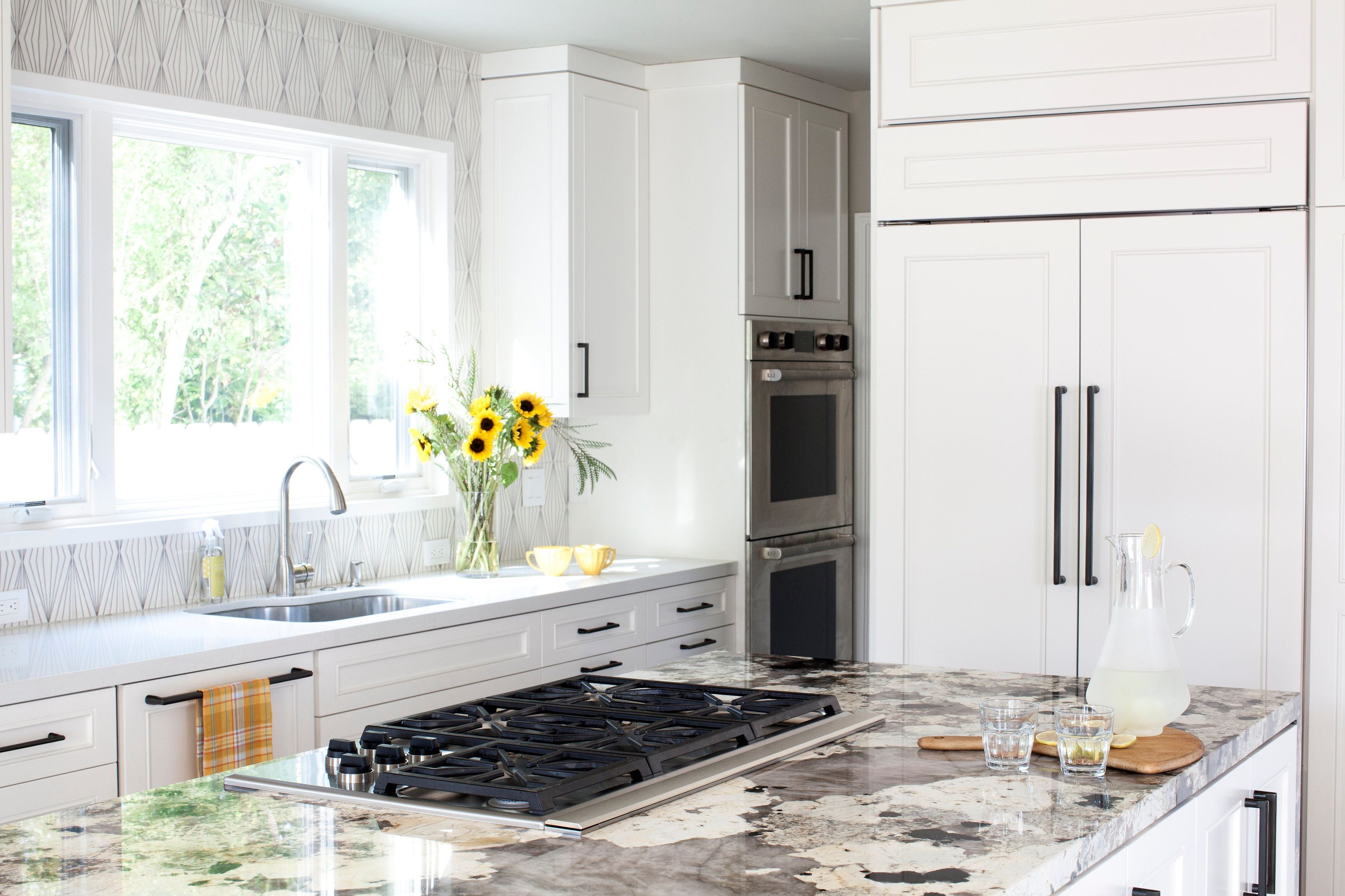 6x12 Handpainted Tile Diamond Contour in Neutral Motif