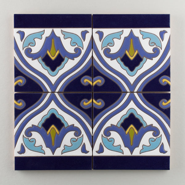 6x6 Handpainted Tile Old California #8 in Cool Motif