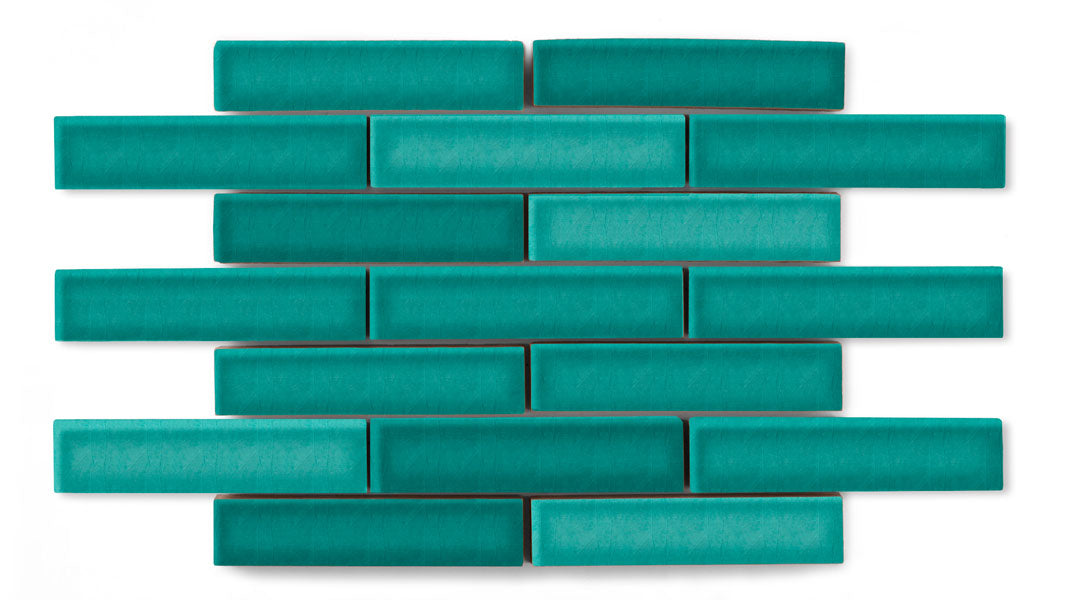 1x4 Half Offset Sheeted Original Ceramic Mosaic Tile in Bora Bora Gloss