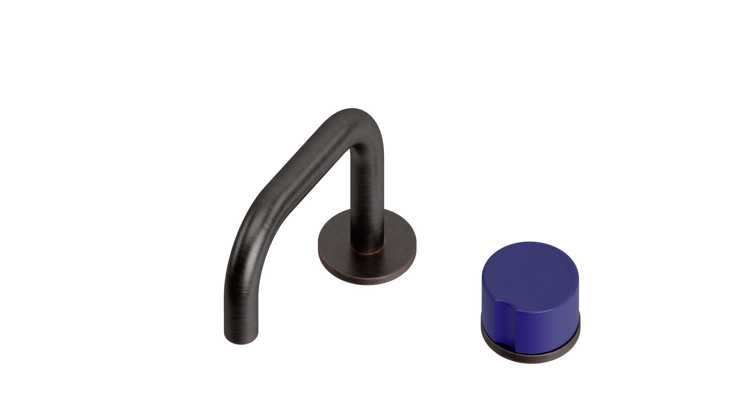 Foundry One Handle Deck Mount Squaretop Lavatory Faucet with Groove Ceramic Knob Handle in Antique Bronze