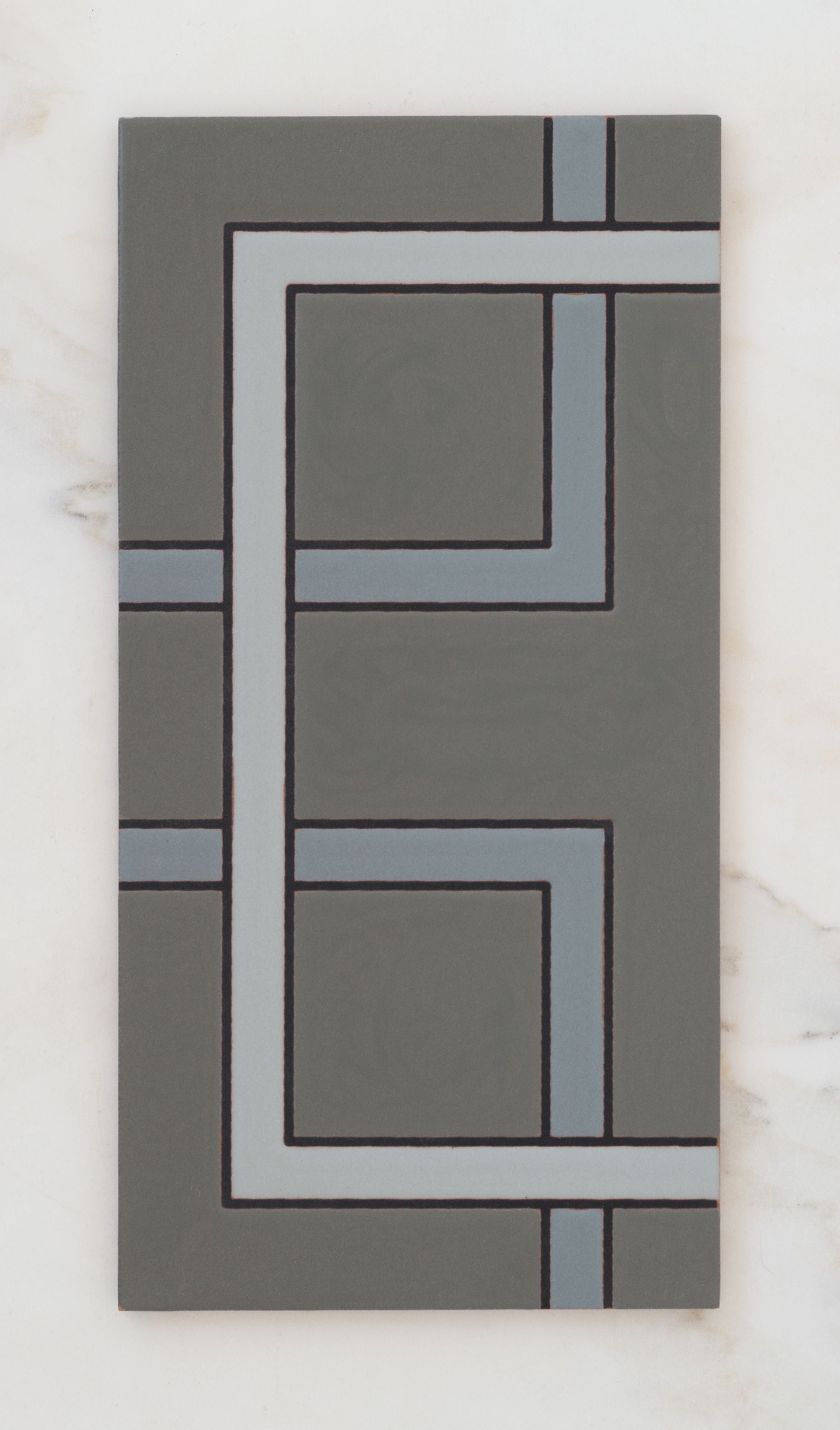 6x12 Handpainted Tile Charleston in Grey Motif