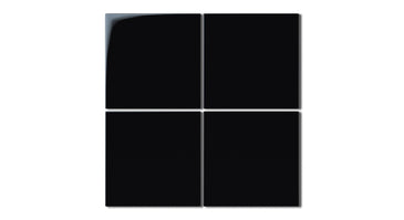 6x6 Natural Press Ceramic Tile in Bone Black Gloss