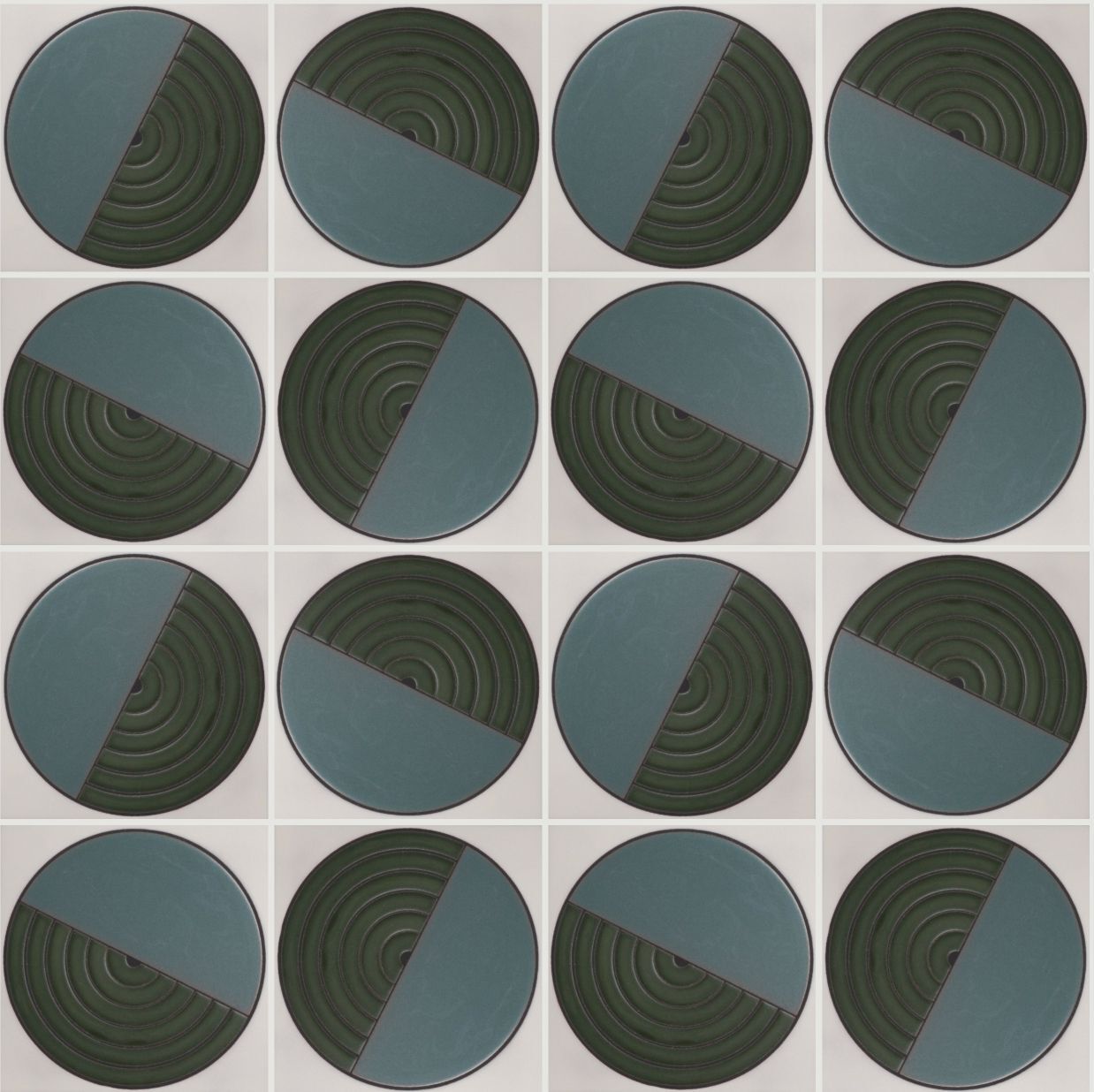 8x8 Handpainted Tile Aerial in Cool Motif